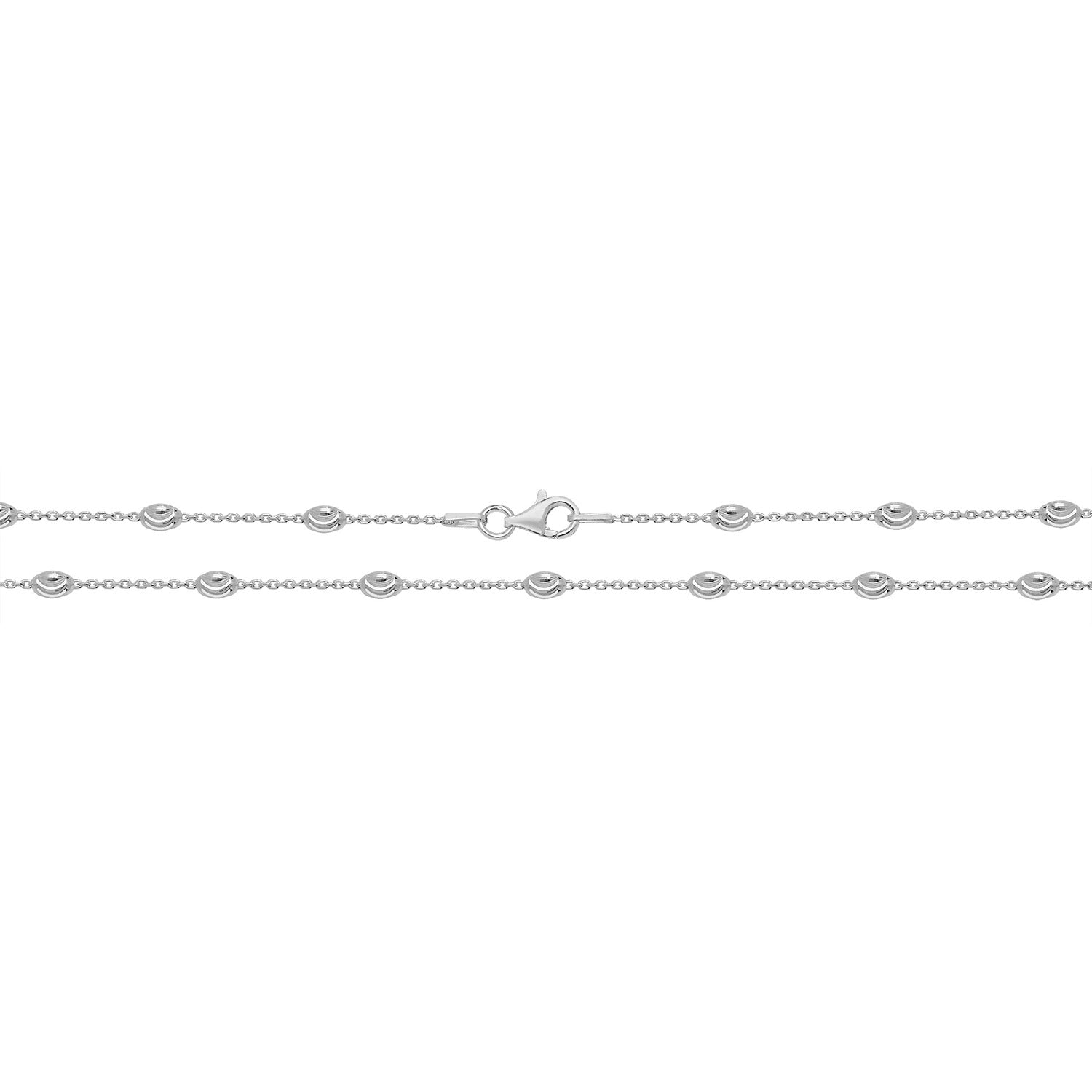 SILVER STATION OVAL MOON CHAIN