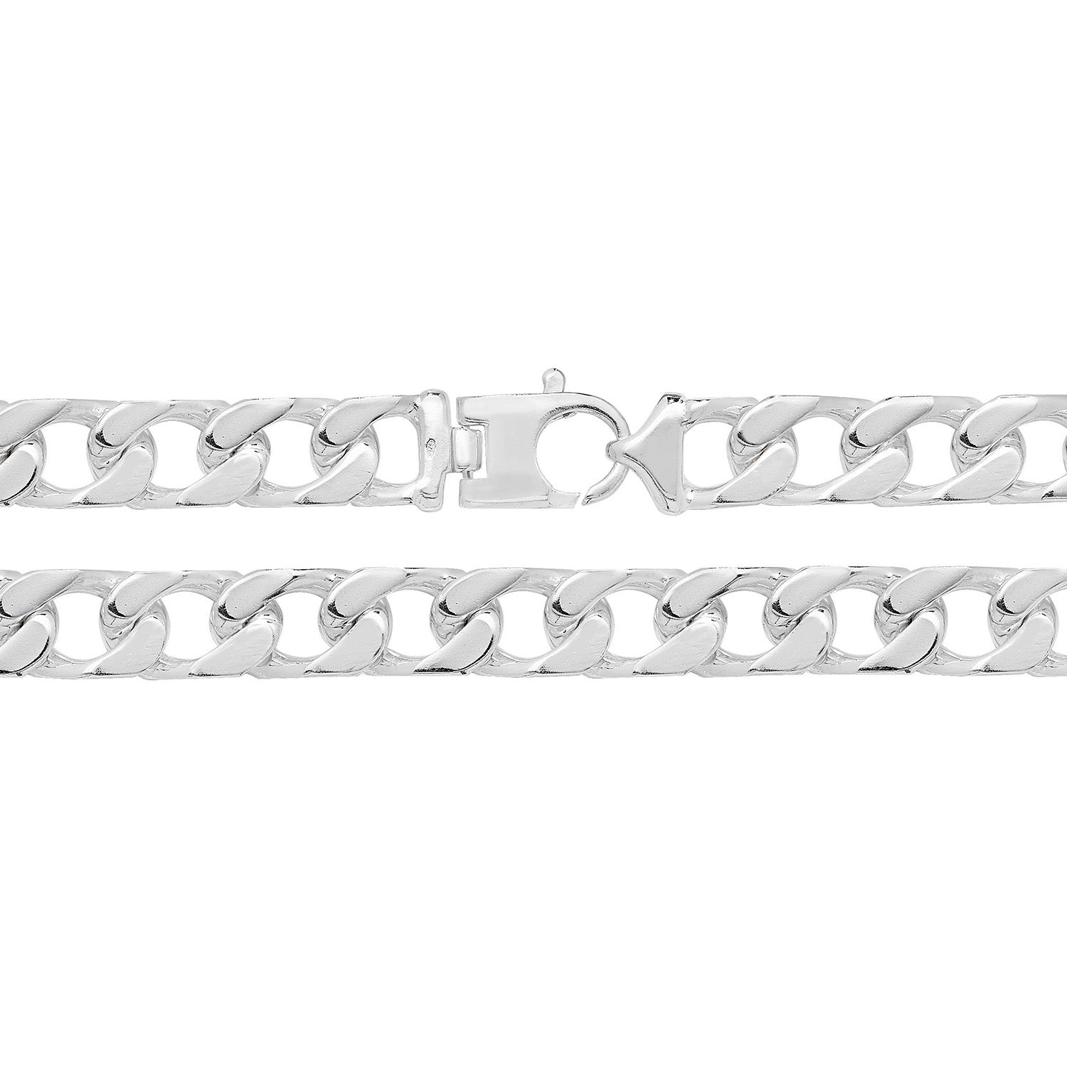 SILVER SQUARE CURB BRACELET