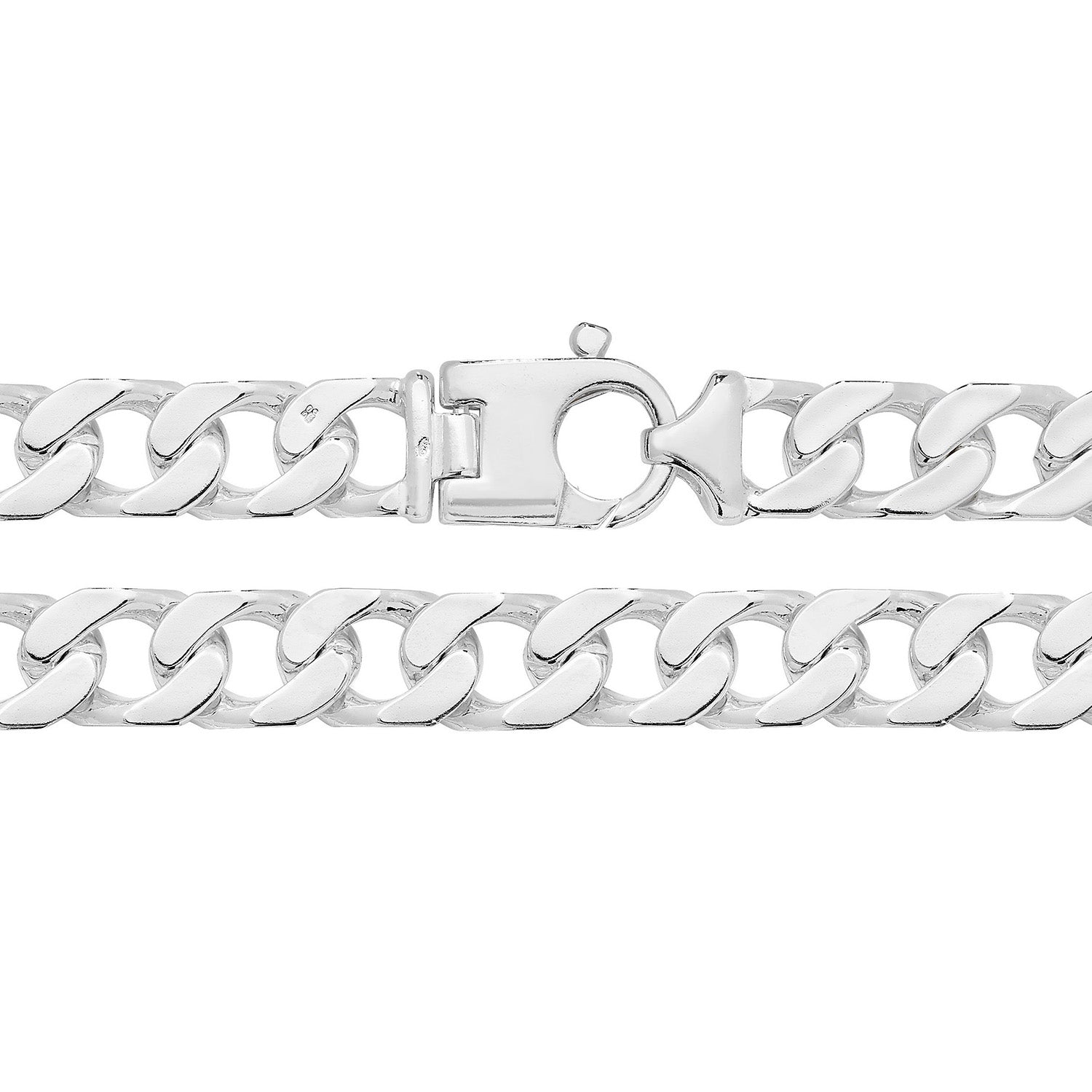 SILVER SQUARE CURB CHAIN