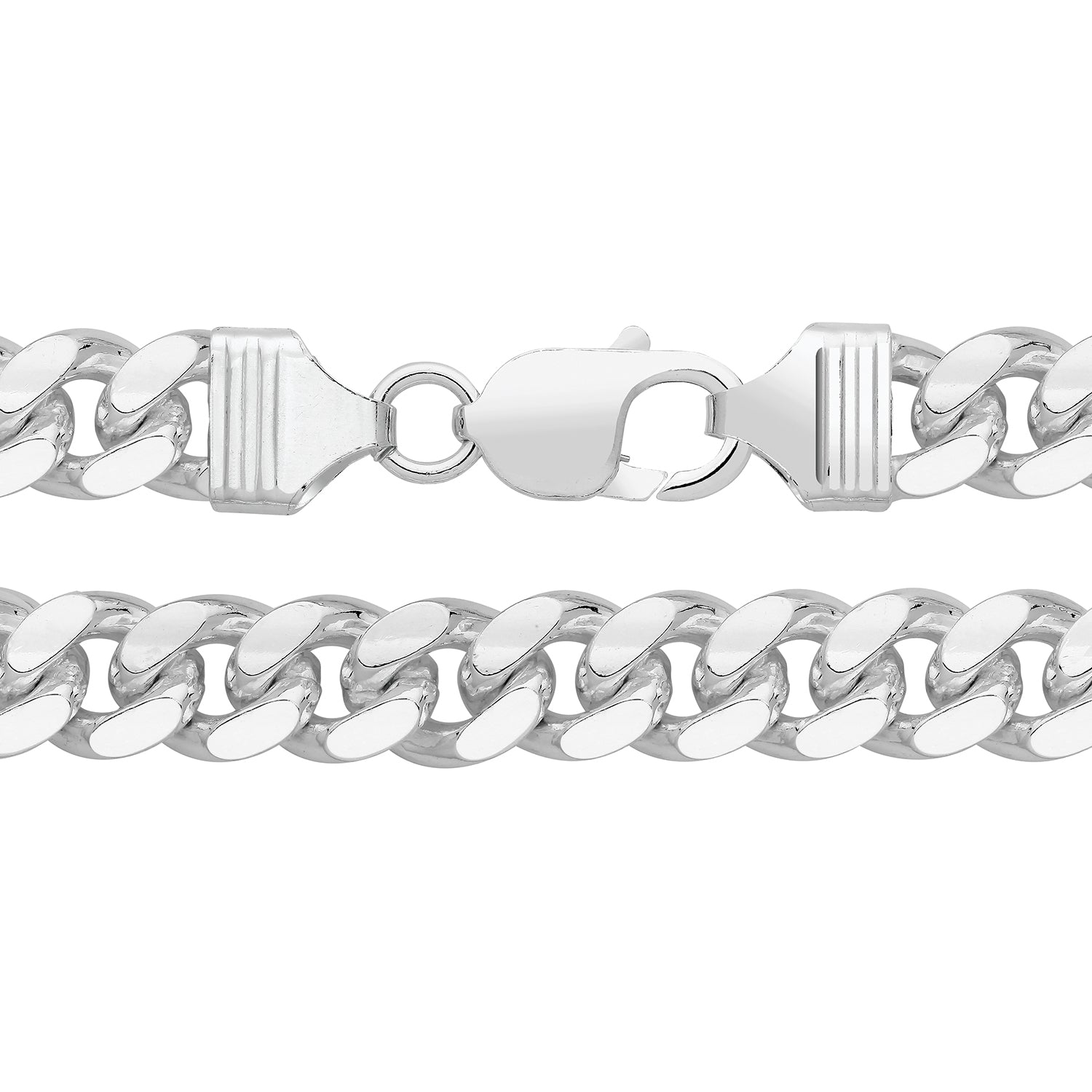 SILVER CURB CUBAN CHAIN