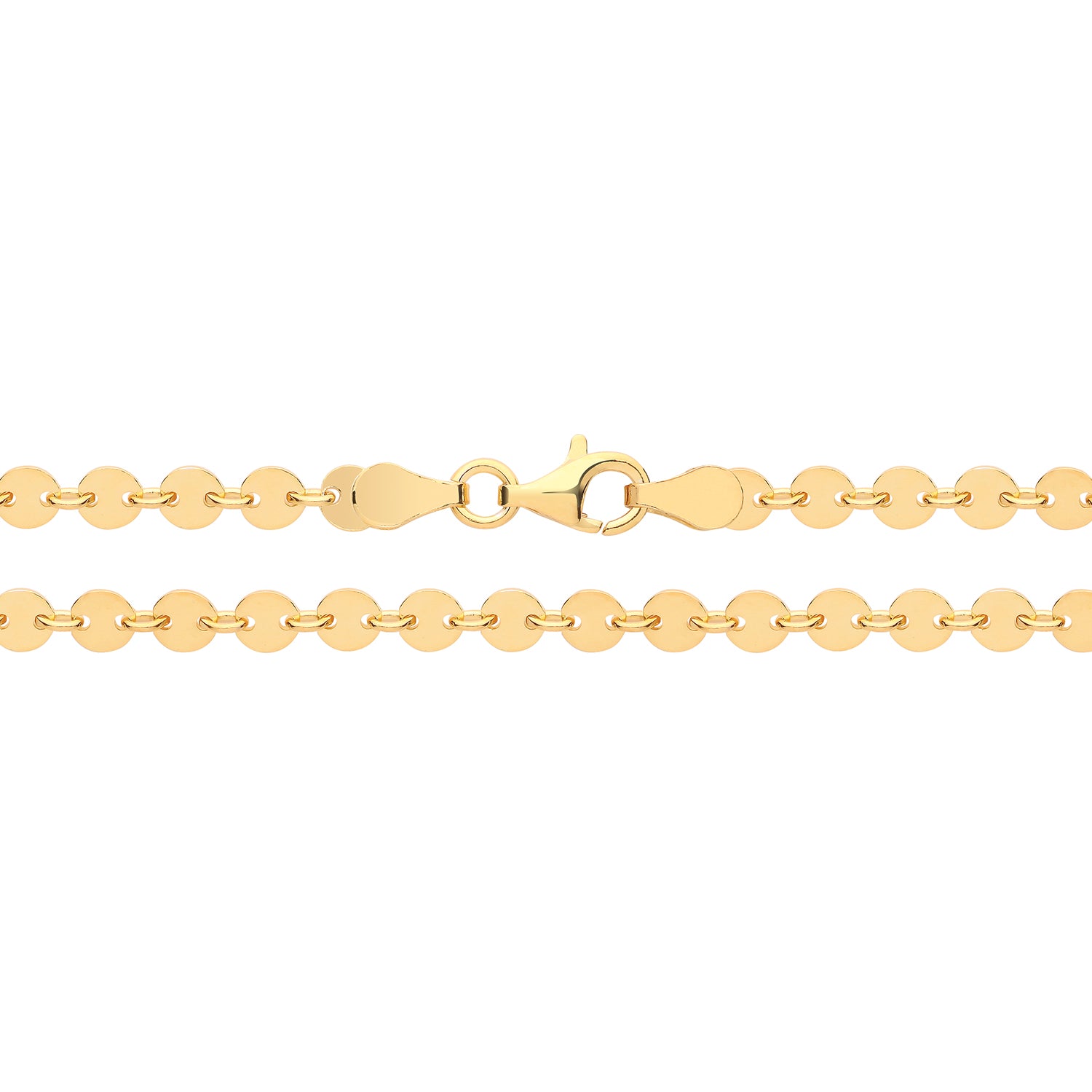 SILVER YELLOW GOLD PLATED DISC CHAIN