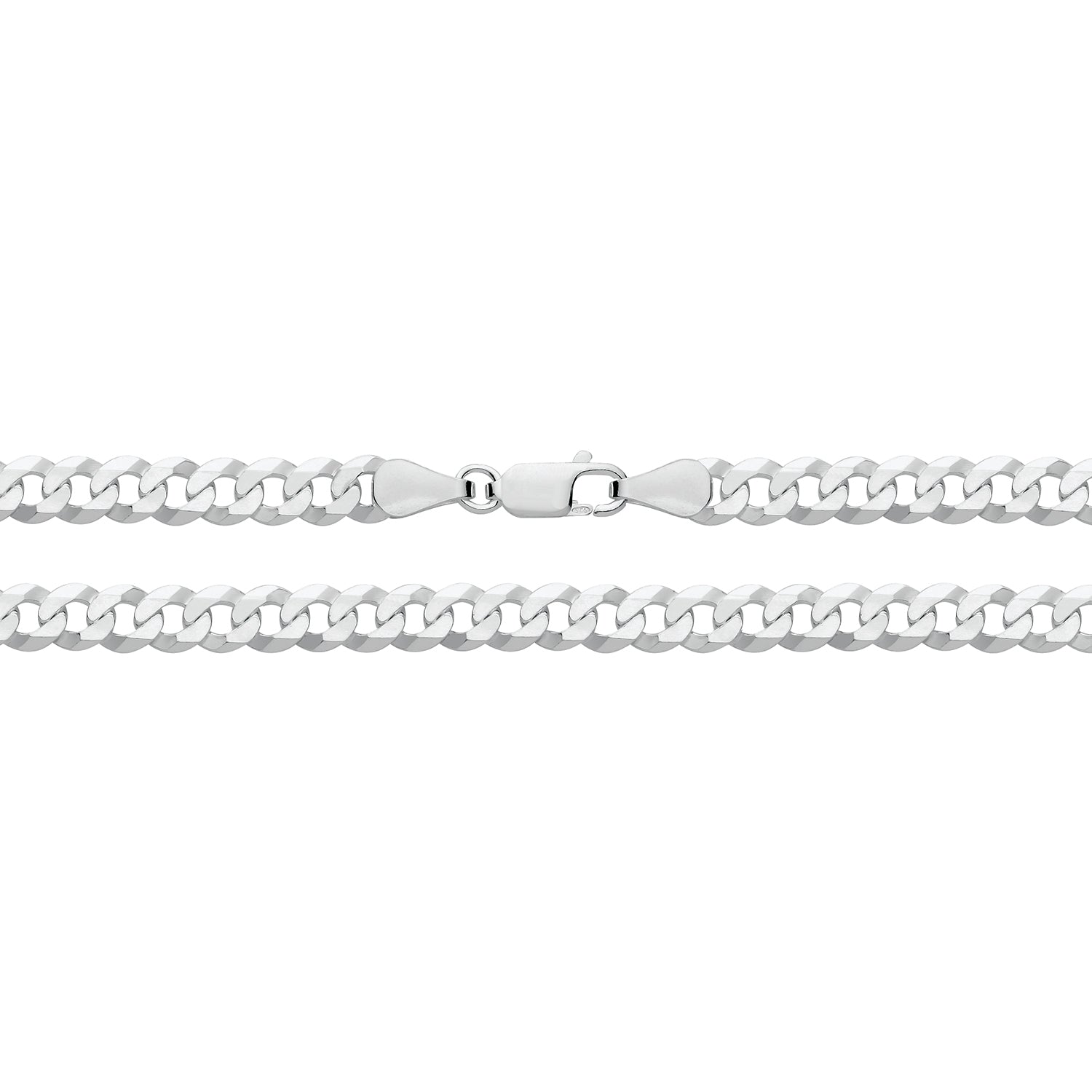 SILVER FLAT BEVELLED CURB CHAIN