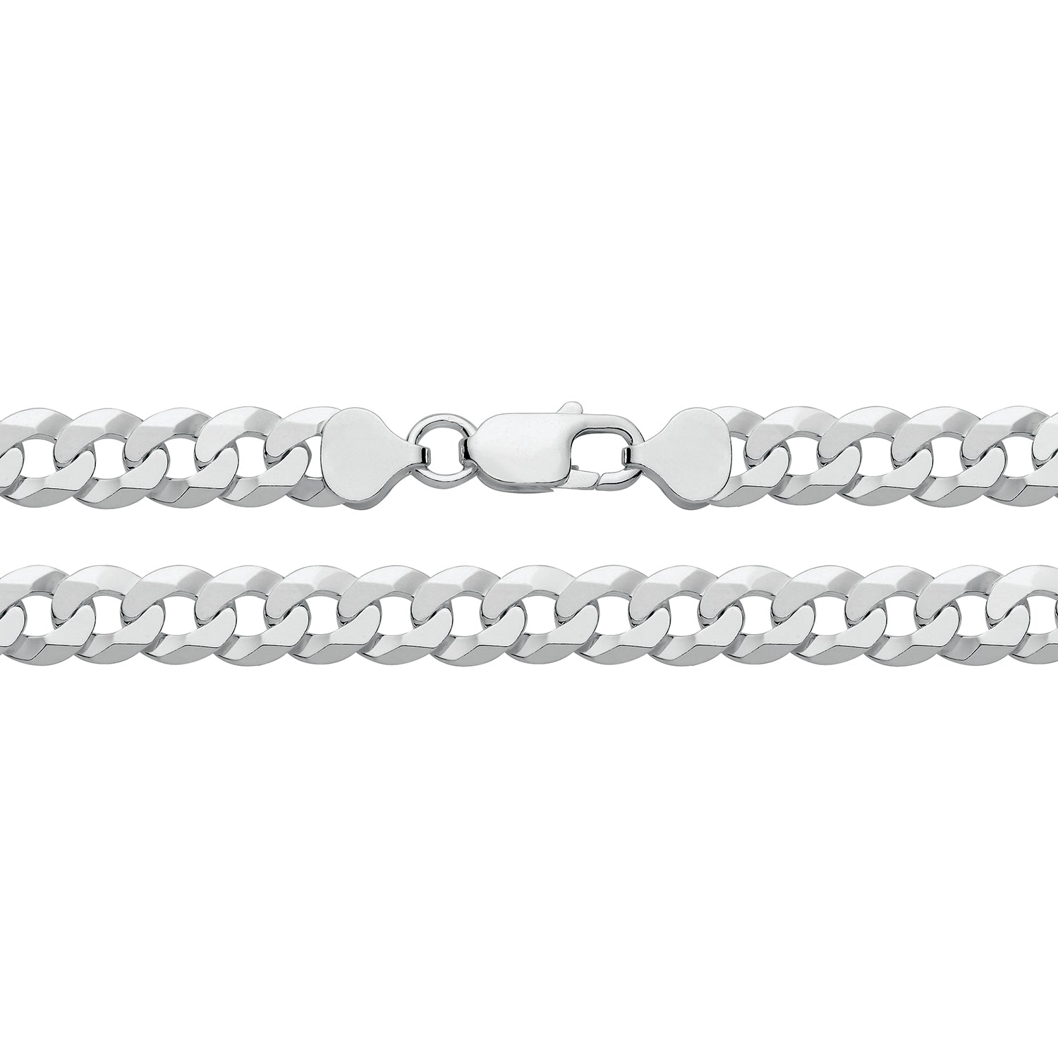 SILVER FLAT BEVELLED CURB CHAIN