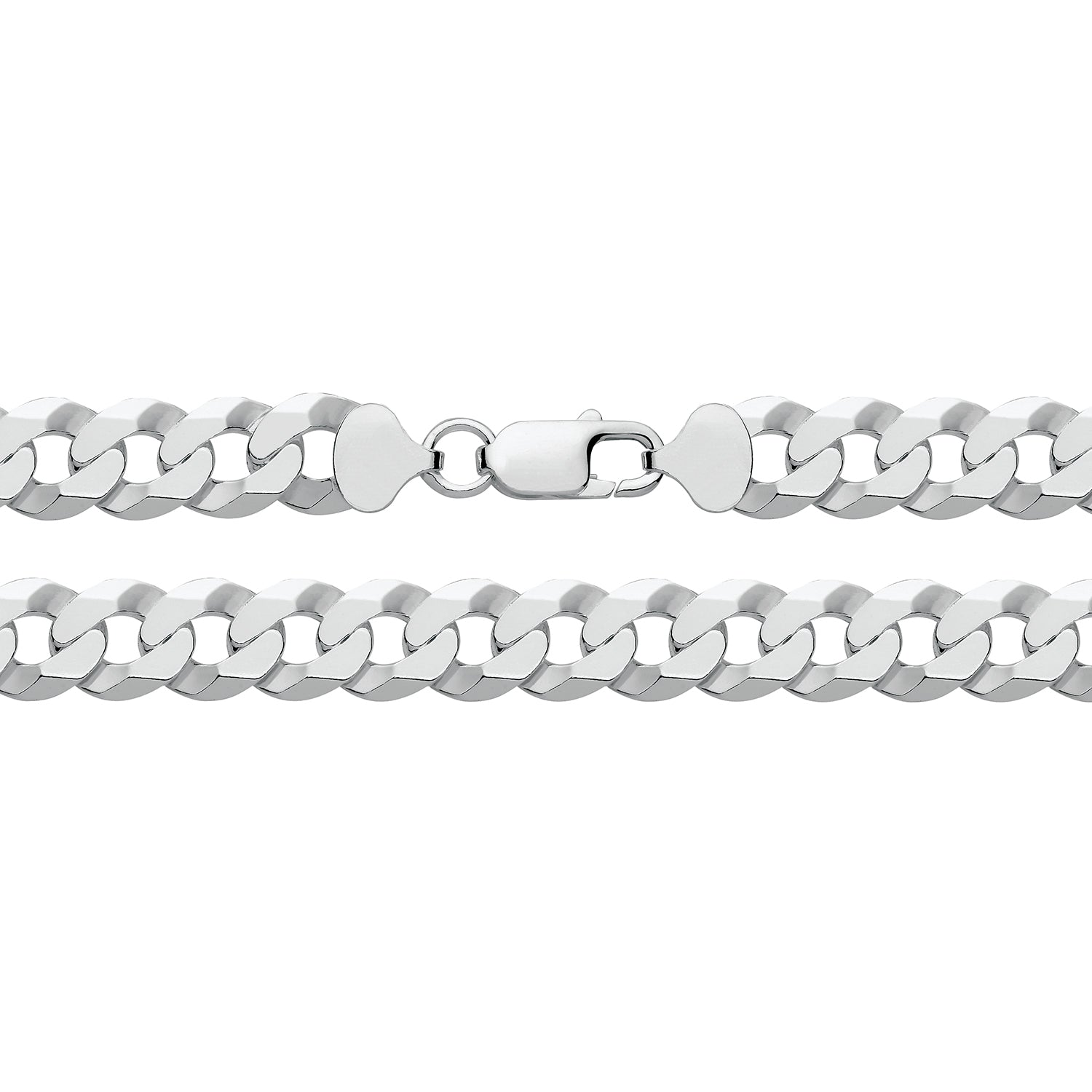 SILVER FLAT BEVELLED CURB CHAIN