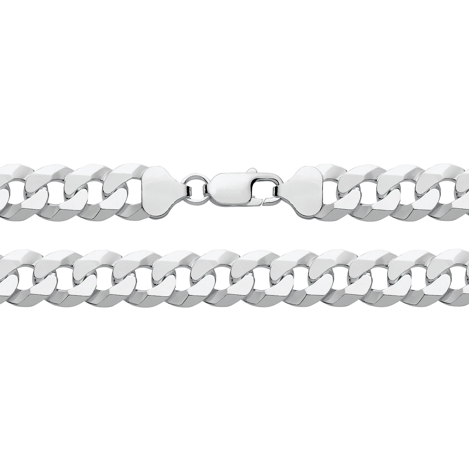 SILVER FLAT BEVELLED CURB CHAIN