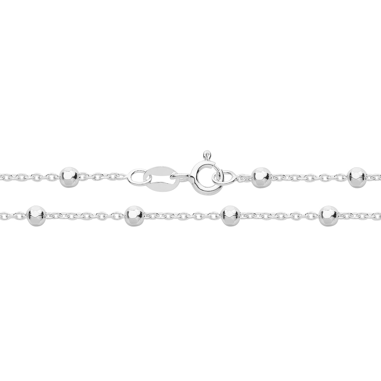 SILVER ROLO AND BEAD CHAIN