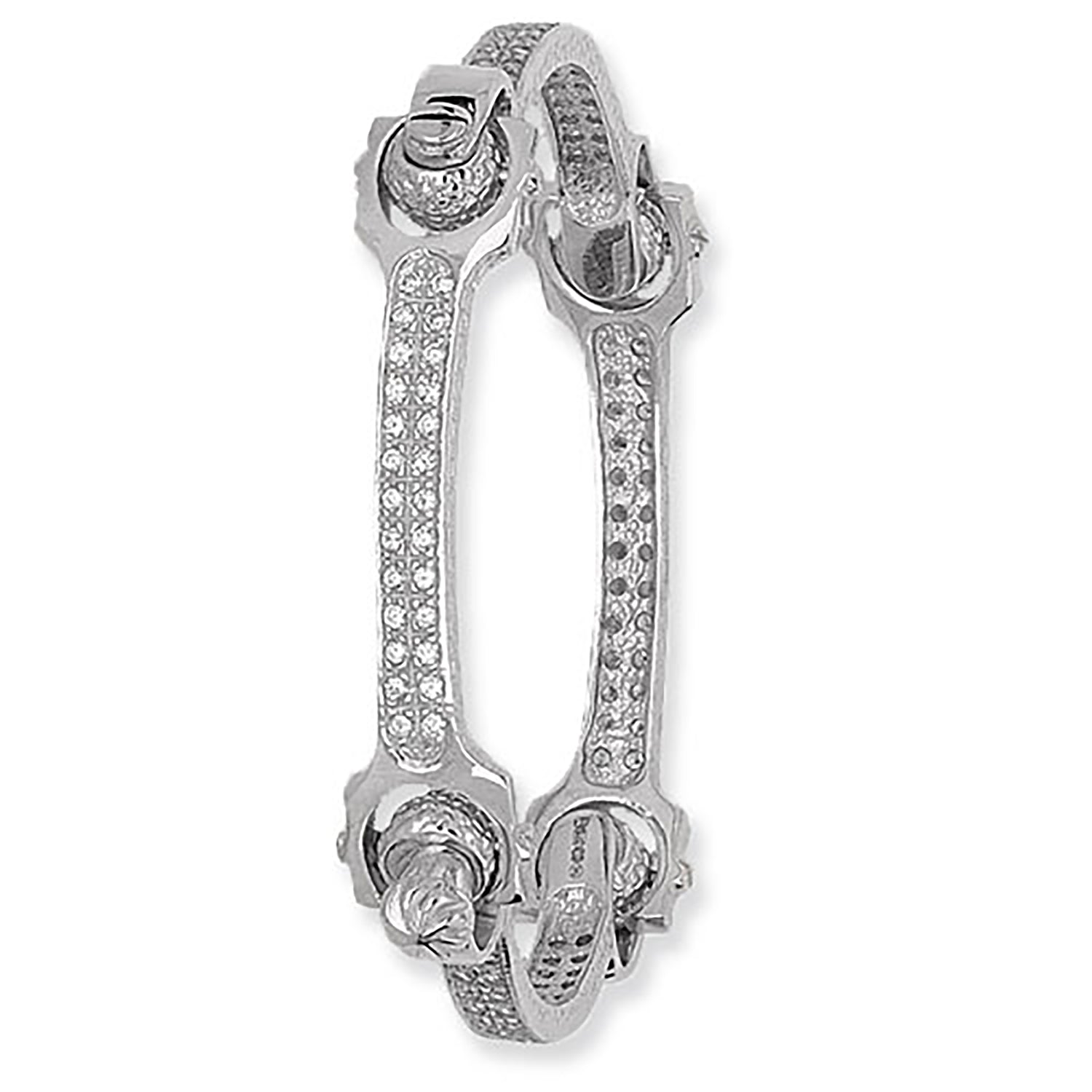 SILVER SPANNER CZ BANGLE