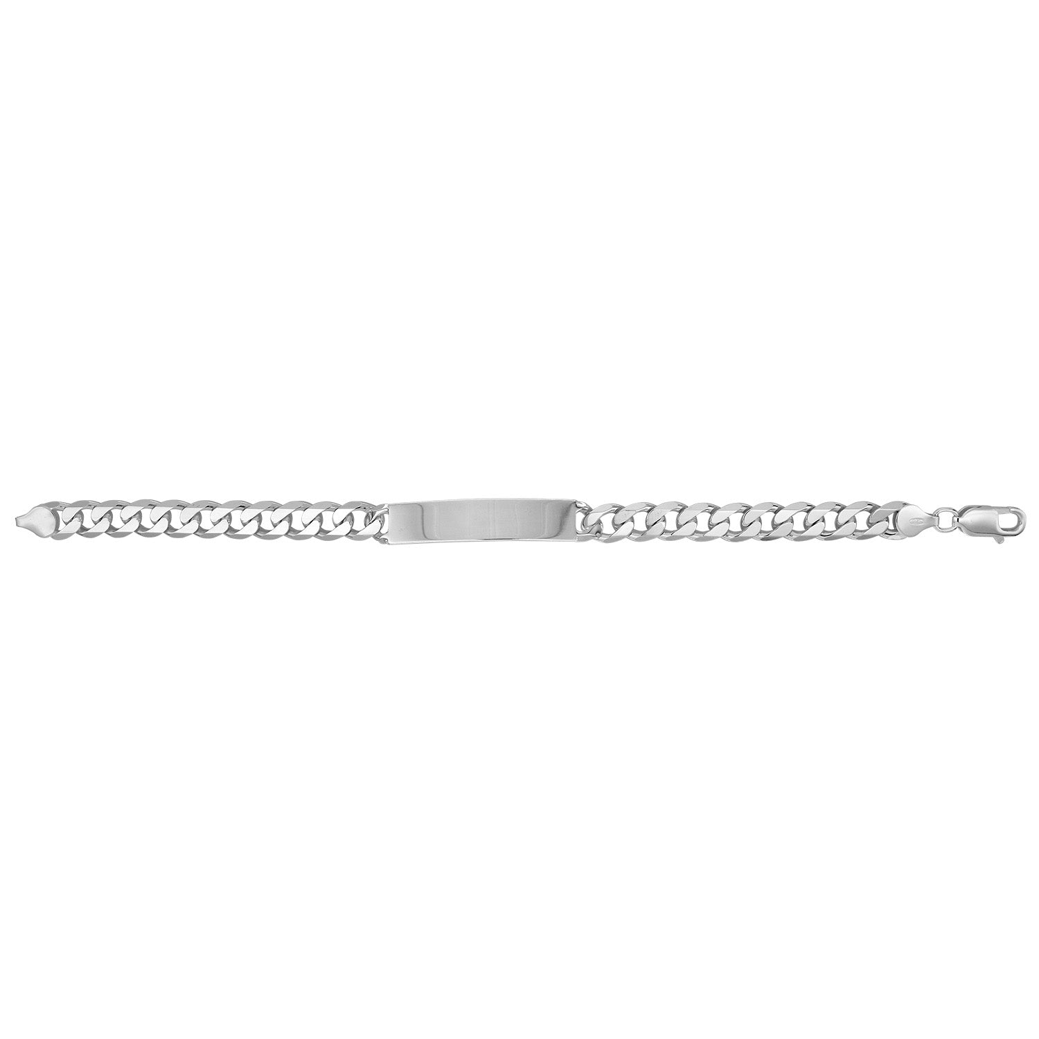 SILVER GENTS' CURB ID BRACELET