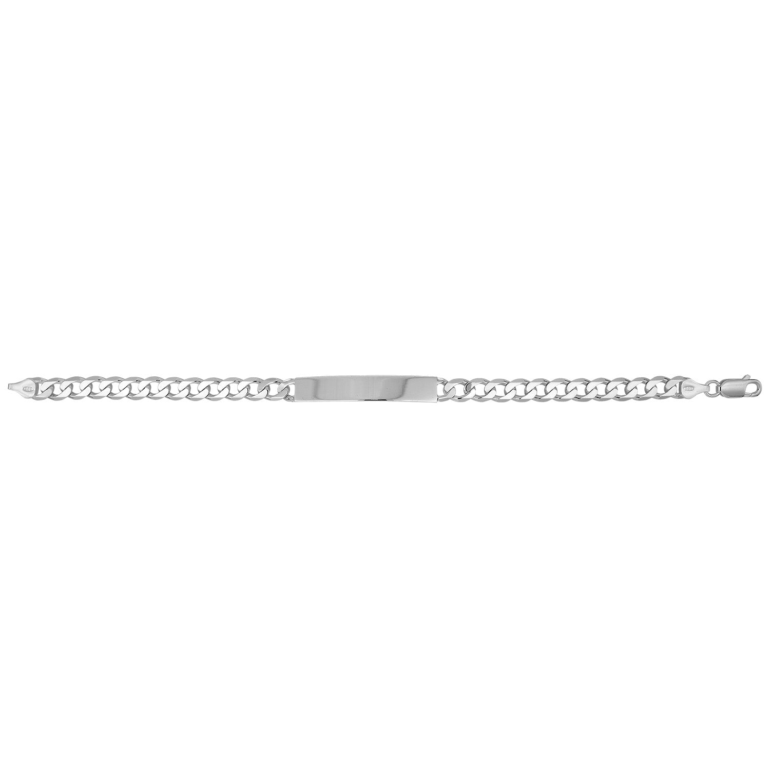 SILVER GENTS' CURB ID BRACELET