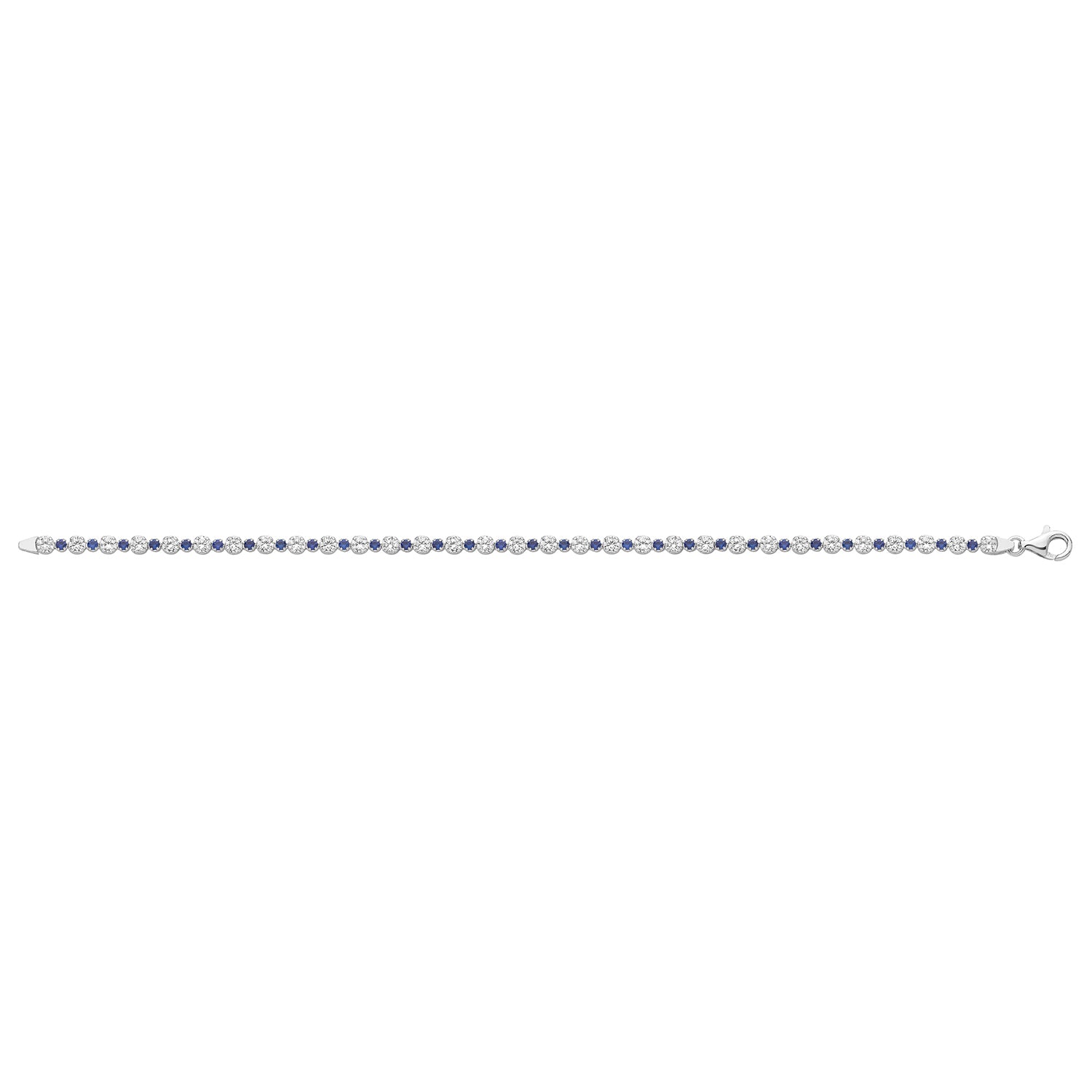 SILVER BLUE CZ TENNIS BRACELET