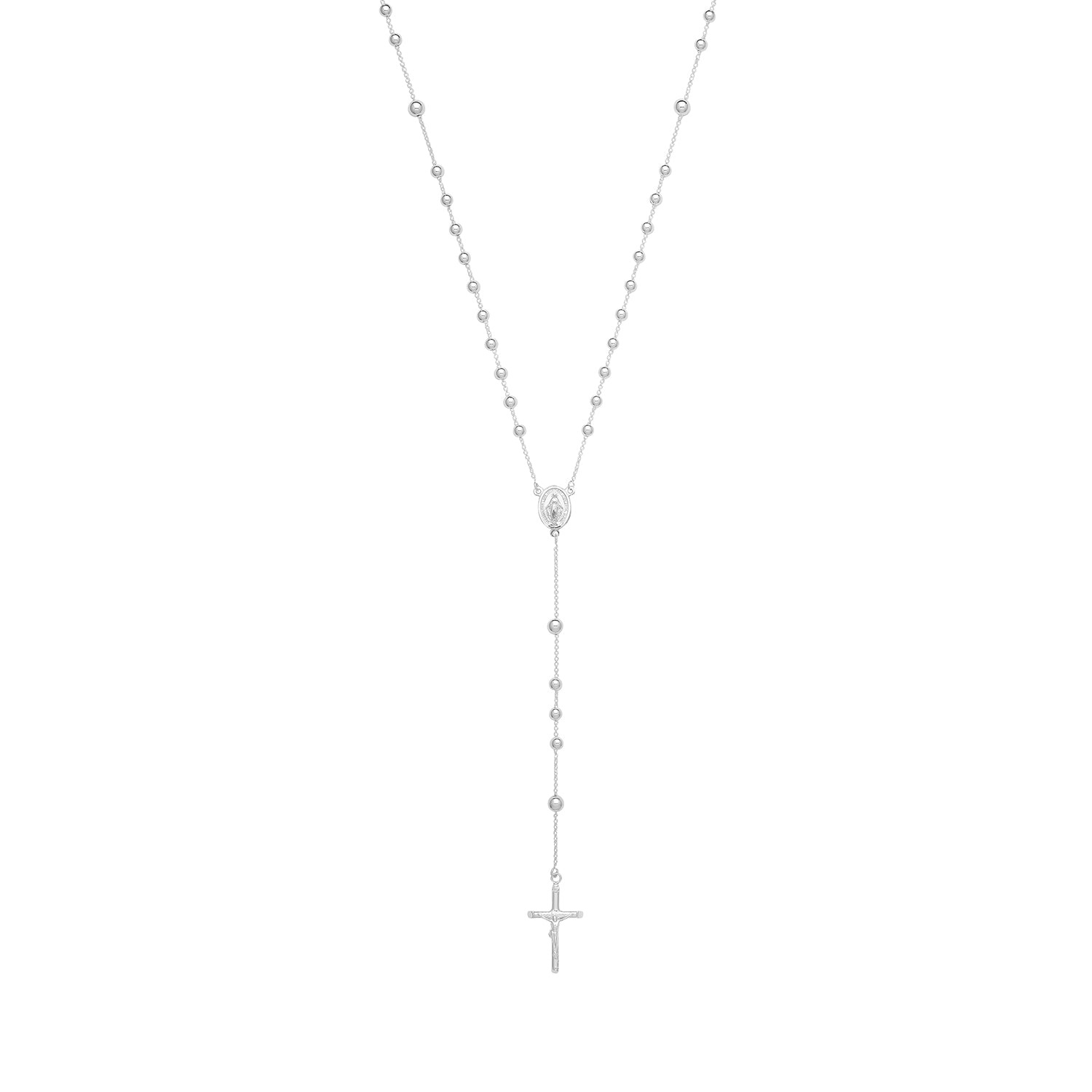 SILVER ROSARY NECKLET