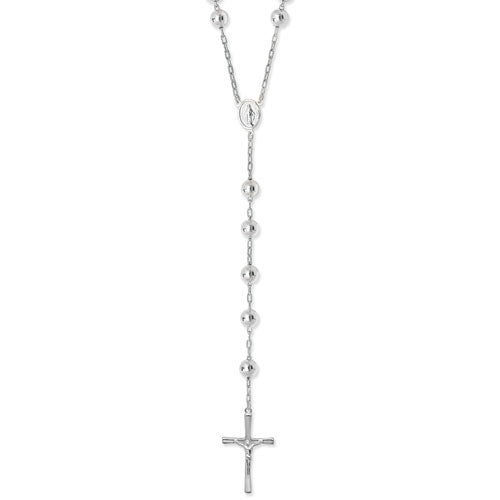 SILVER ROSARY NECKLET
