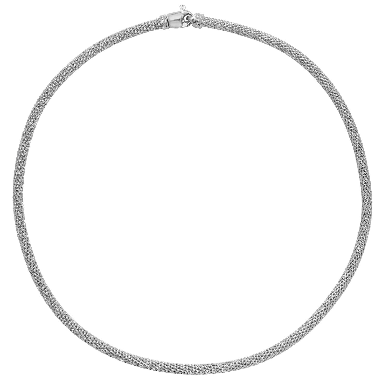 SILVER RHODIUM PLATED MESH NECKLET