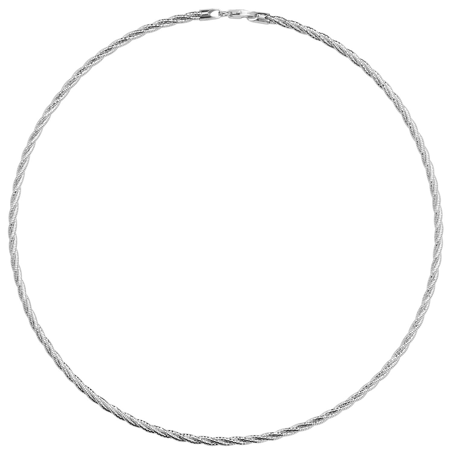 SILVER RHODIUM PLATED TWISTED NECKLET