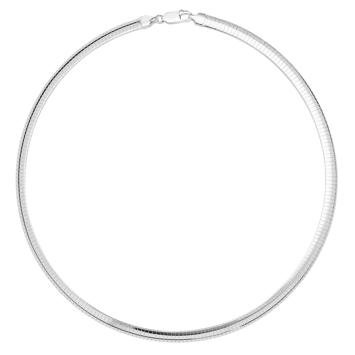 SILVER FLAT OMEGA NECKLET