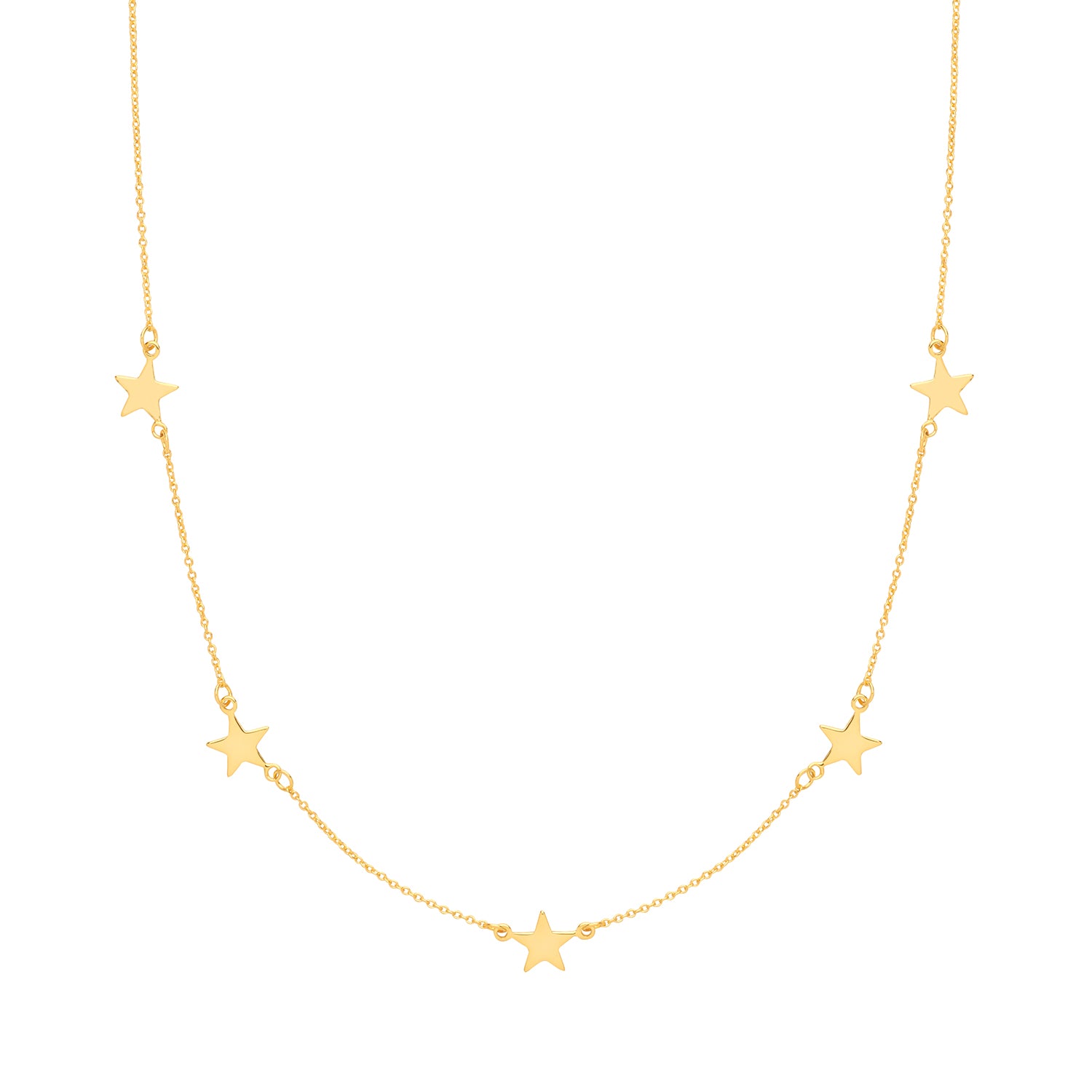 SILVER YELLOW GOLD PLATED STARS NECKLET