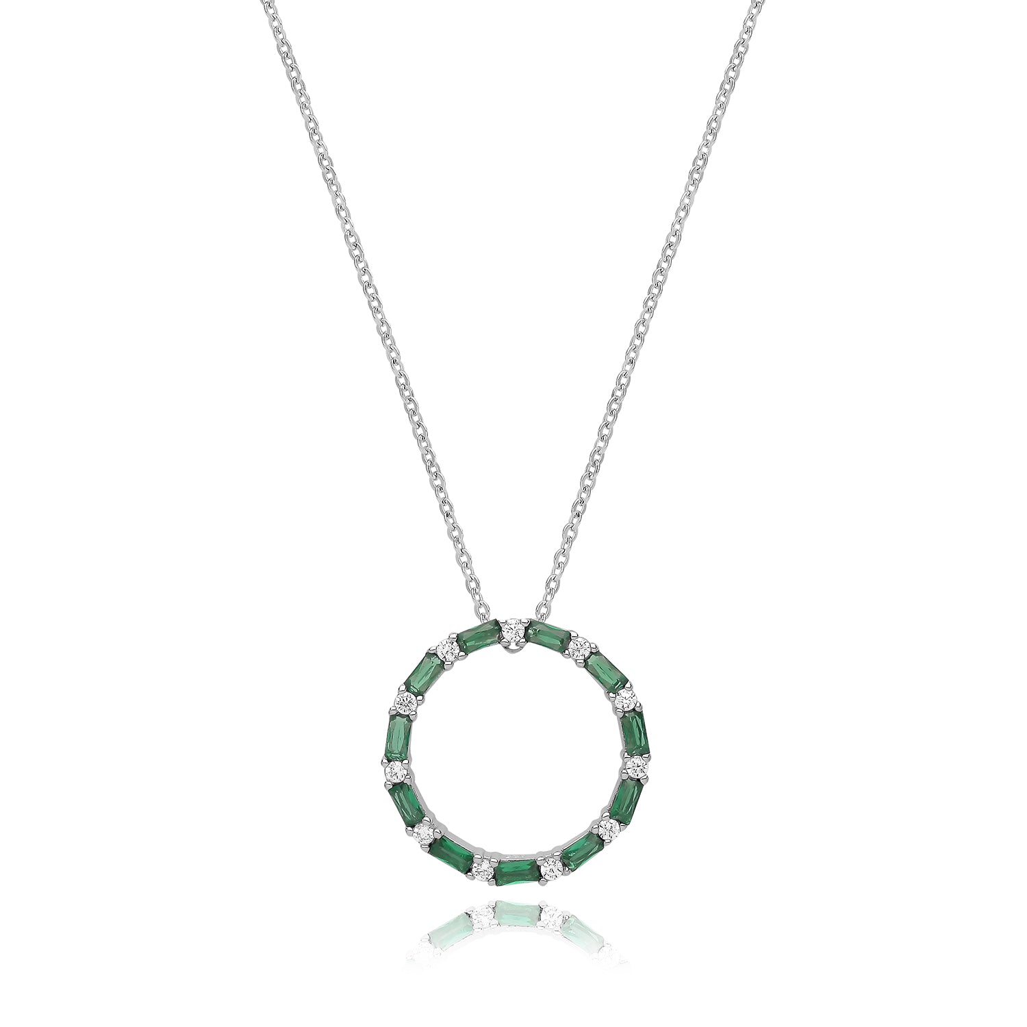 SILVER RHODIUM PLATED CIRCLE NECKLACE