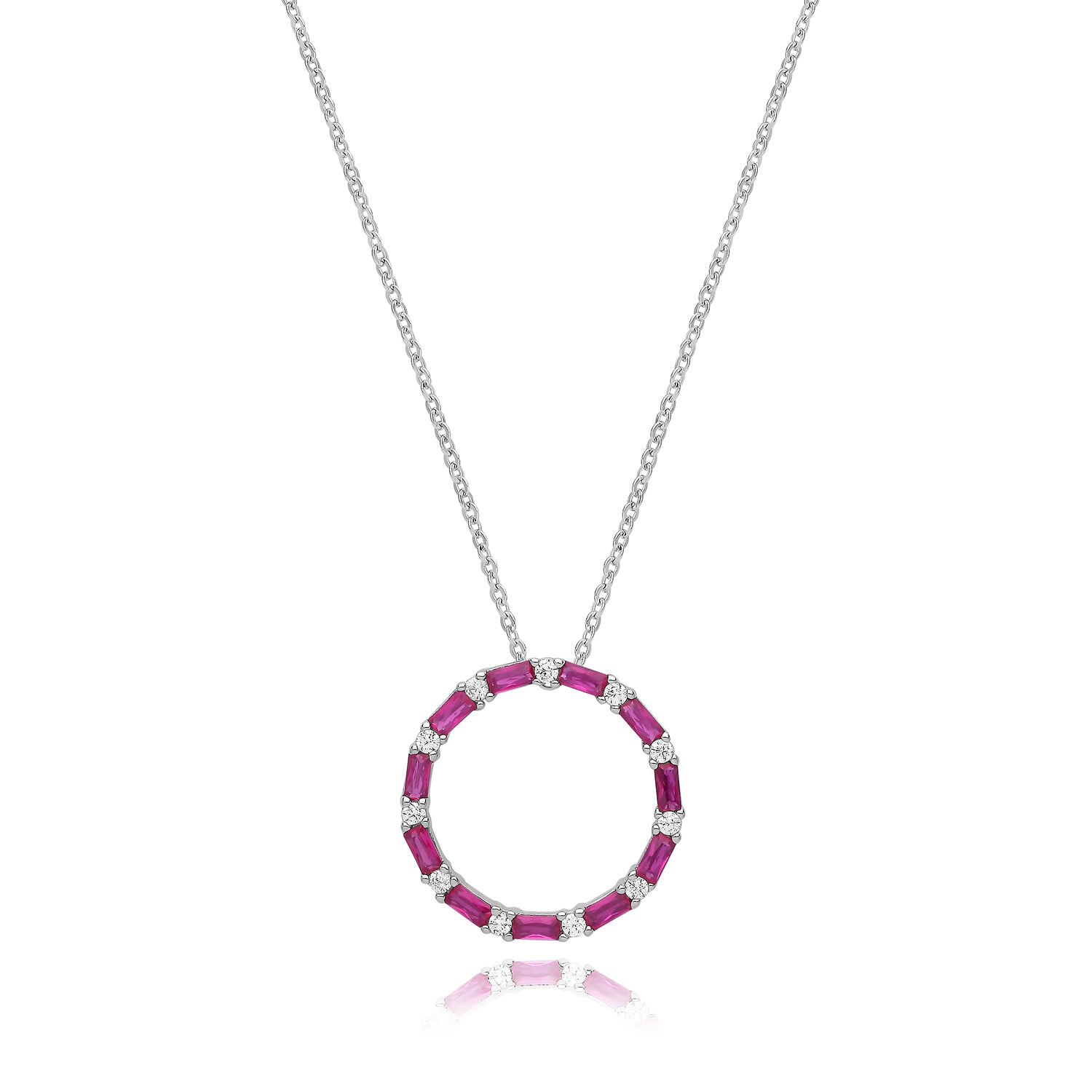 SILVER RHODIUM PLATED CIRCLE NECKLACE