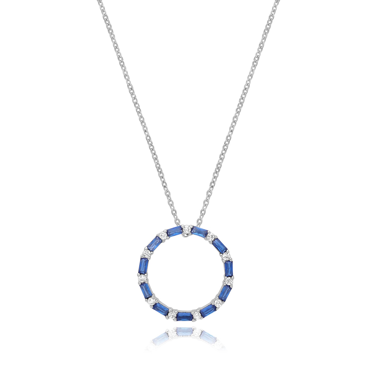 SILVER RHODIUM PLATED CIRCLE NECKLACE