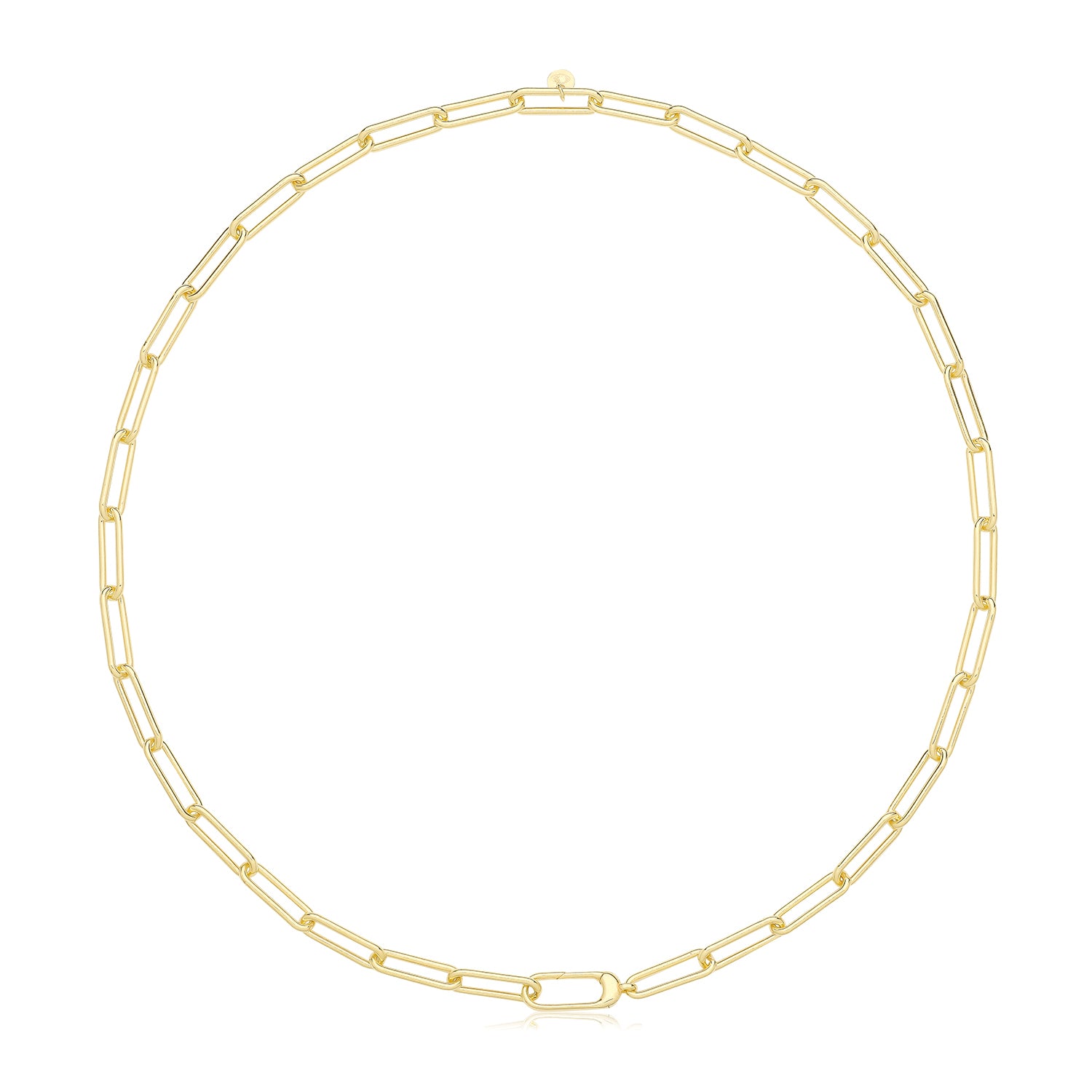 SILVER YELLOW GOLD PLATED PAPERCLIP LINK NECKLET