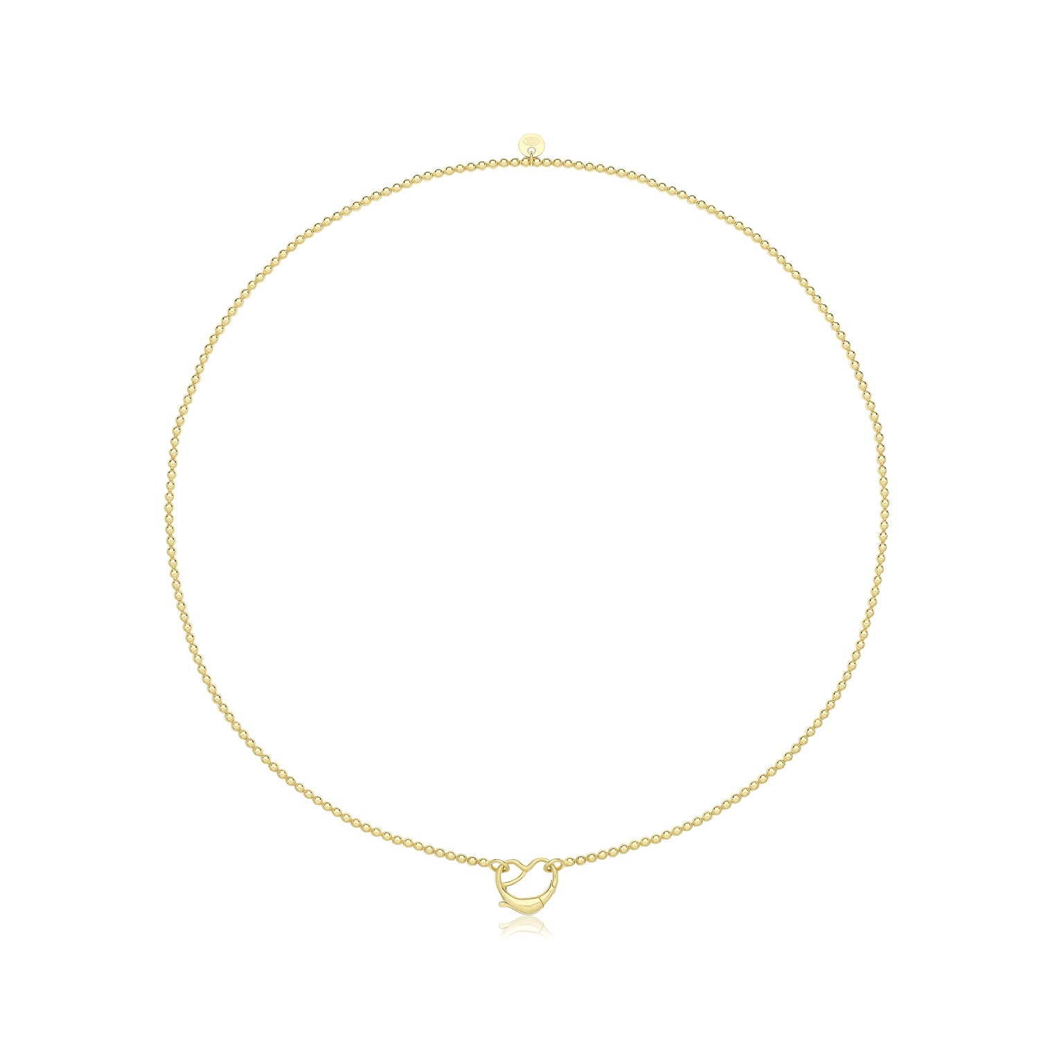SILVER YELLOW GOLD PLATED HEART CLASP BEAD NECKLET