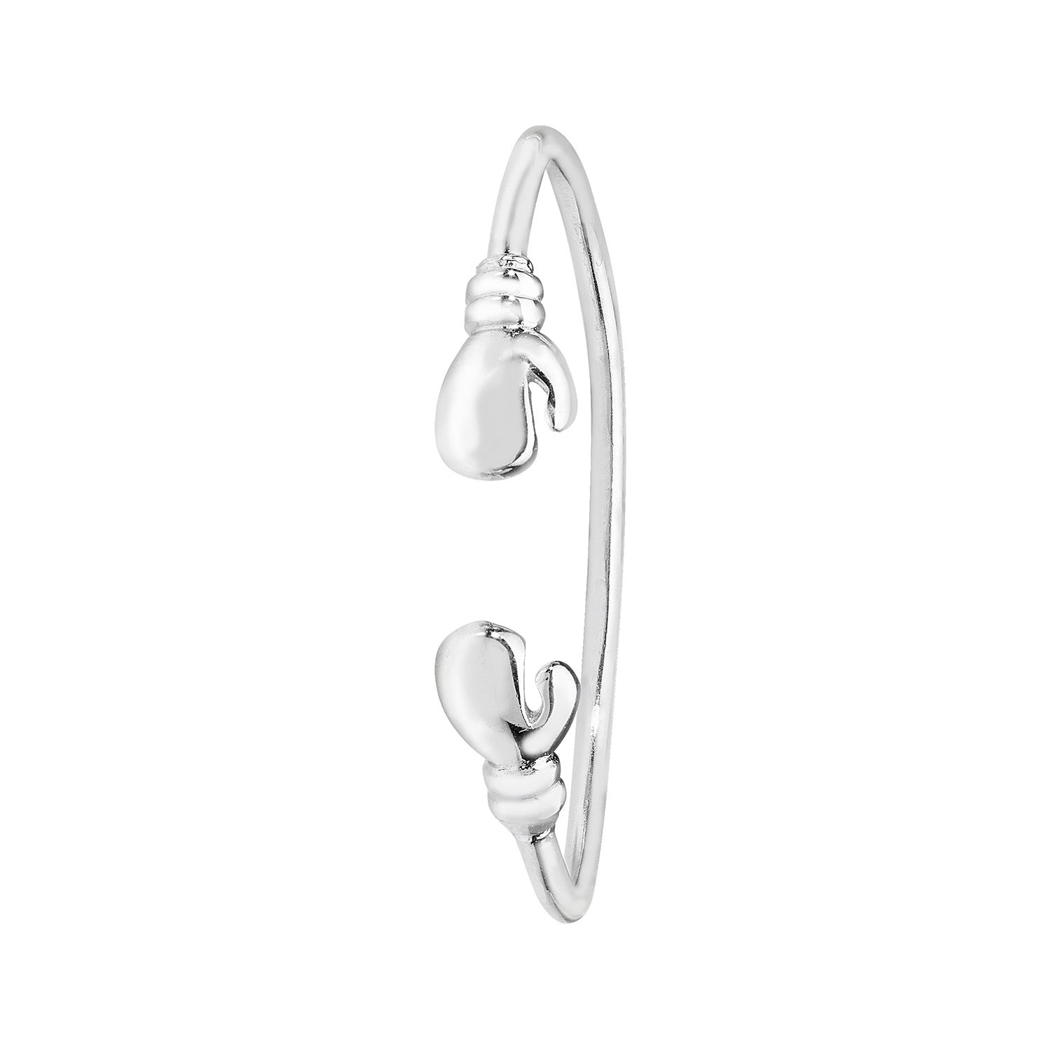 SILVER BABIES' BOXING GLOVE TORC BANGLE