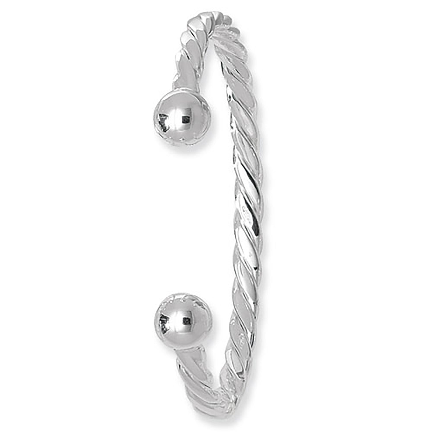 SILVER GENTS' TWISTED TORC BANGLE