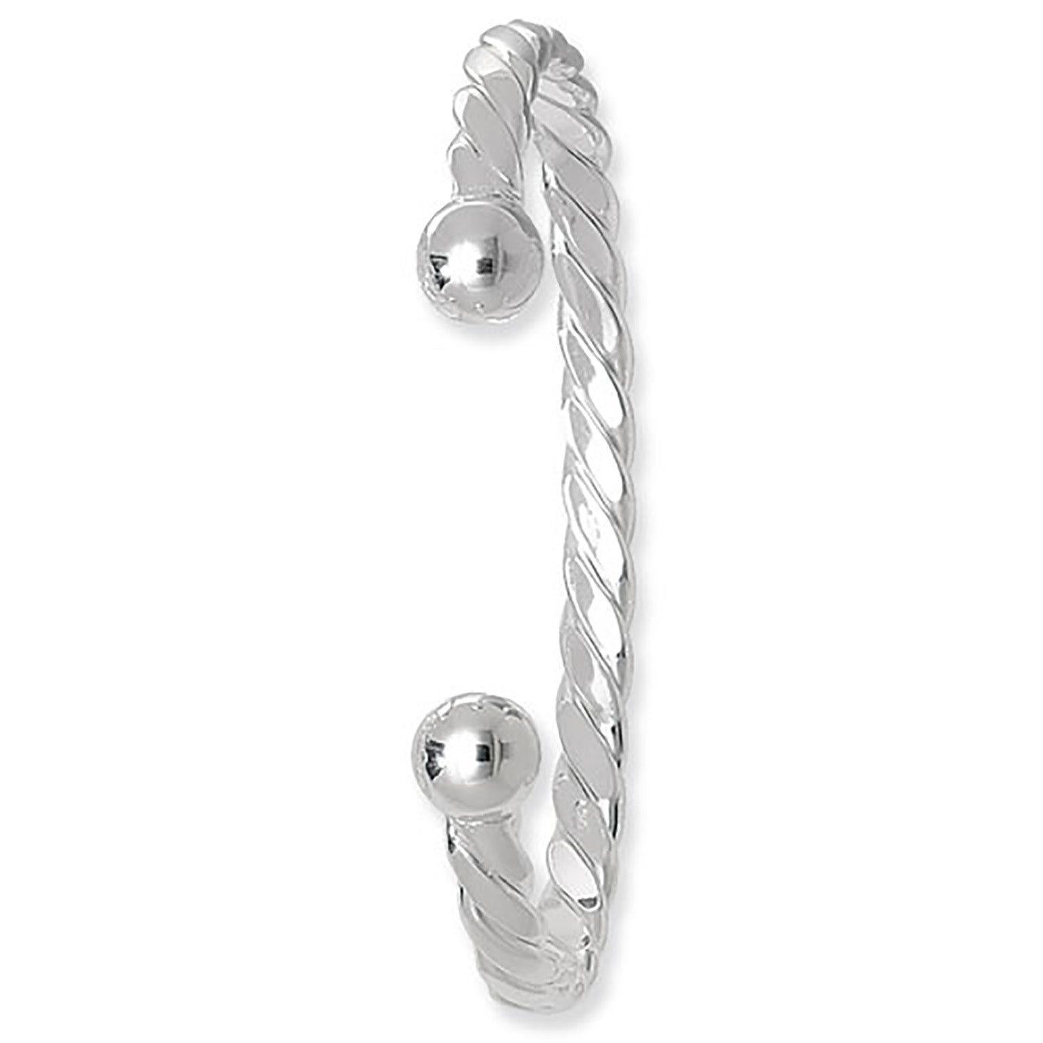 SILVER GENTS' TWISTED TORC BANGLE