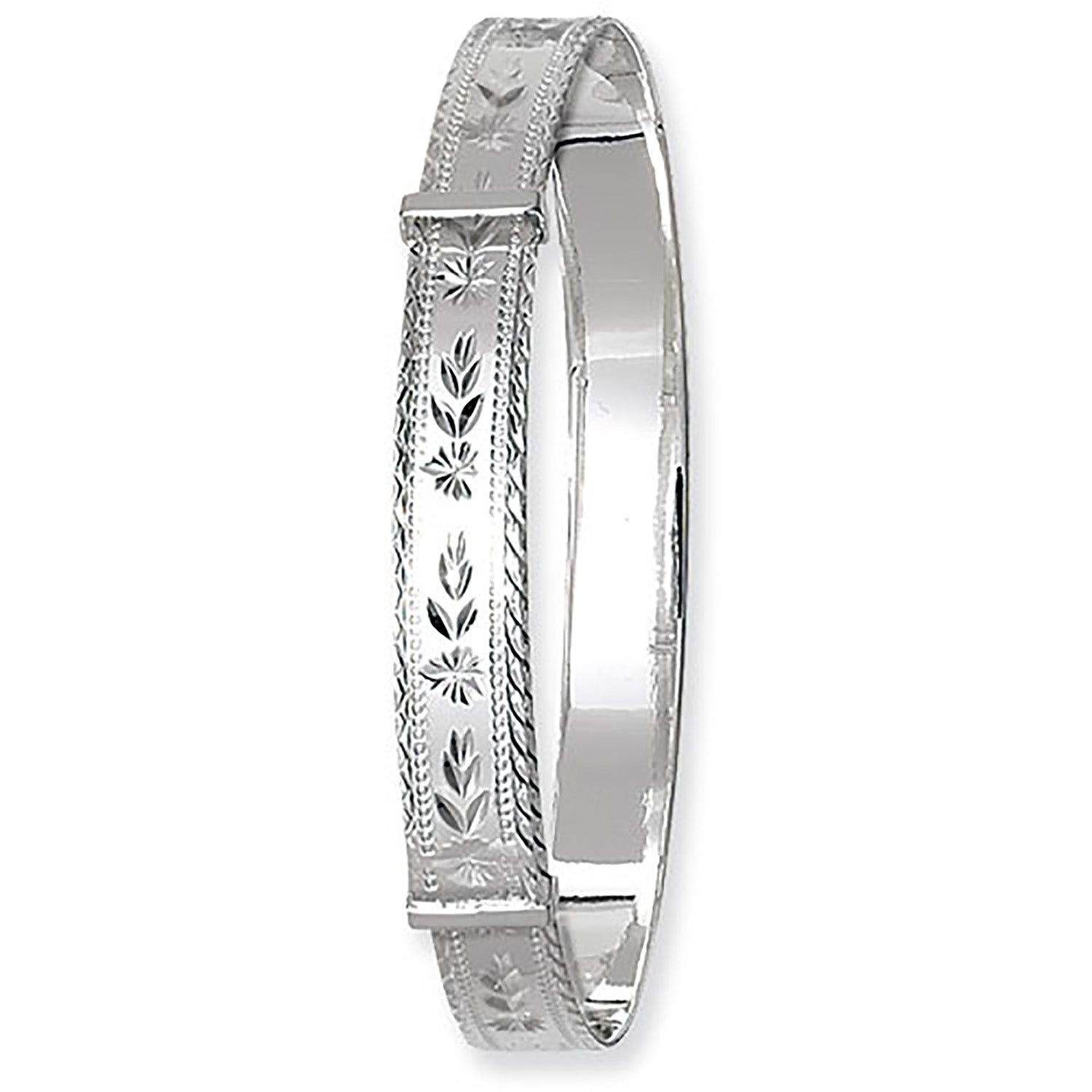 SILVER DIAMOND CUT EXPANDABLE BANGLE