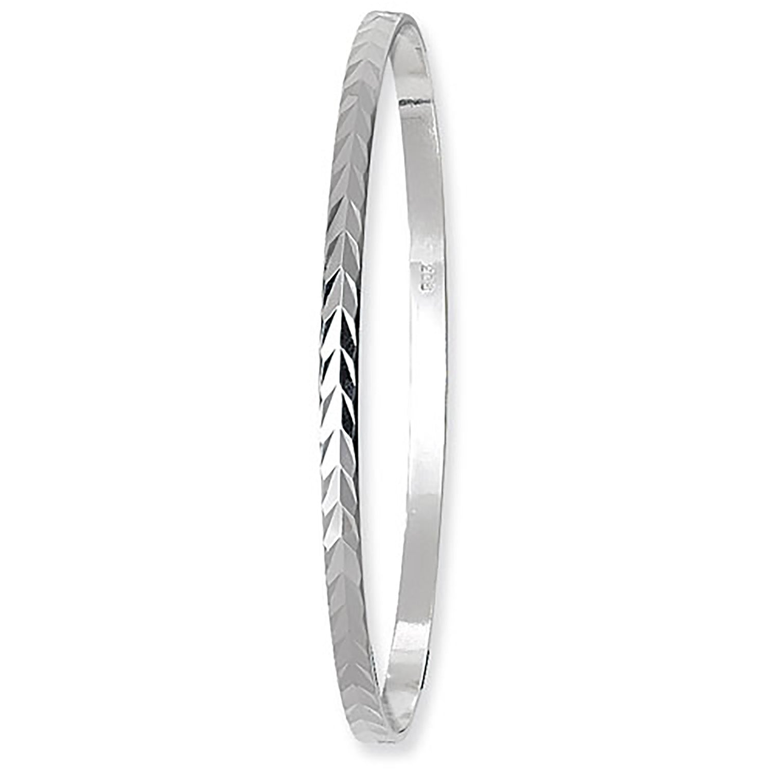 SILVER DIAMOND CUT ROUND BANGLE