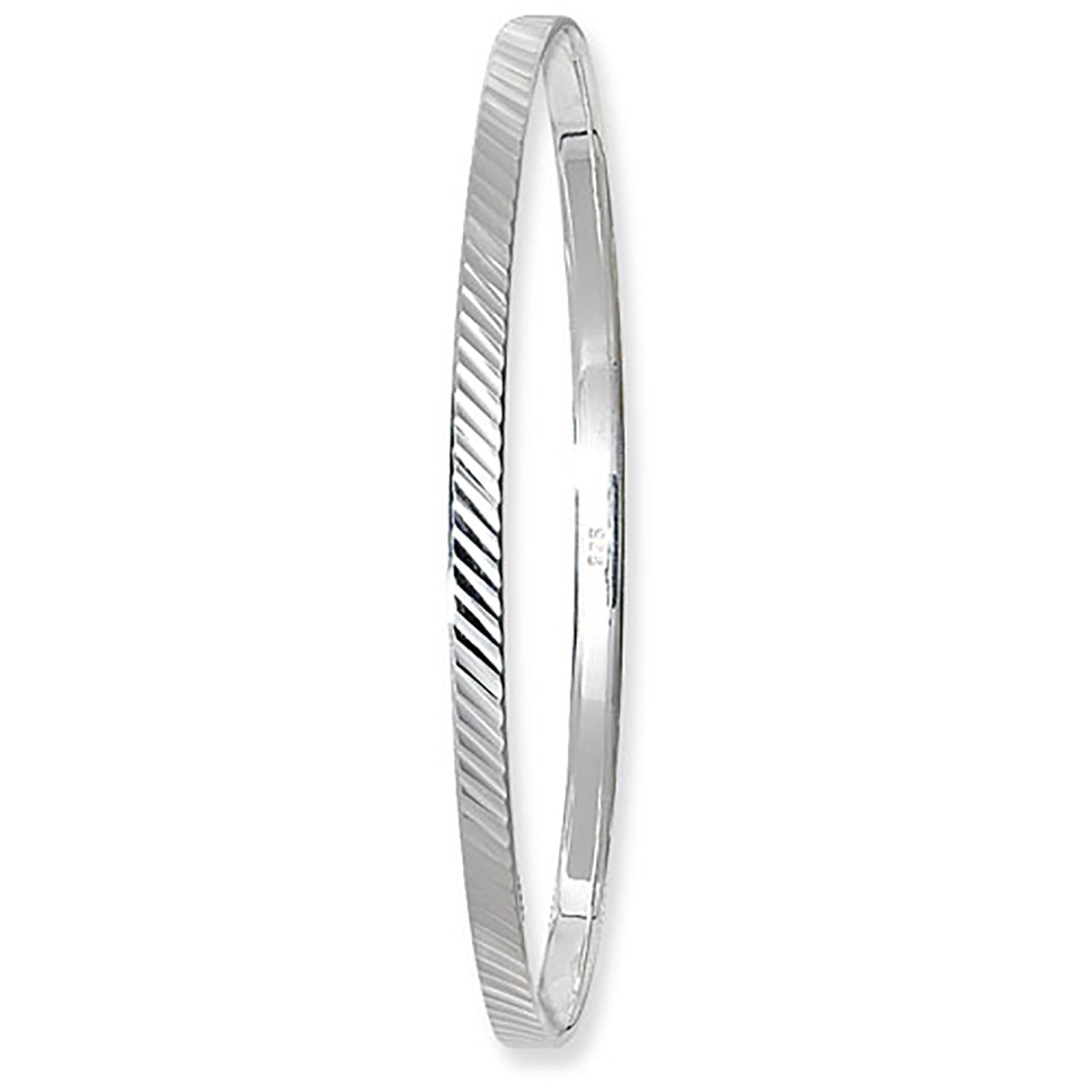 SILVER DIAMOND CUT ROUND BANGLE