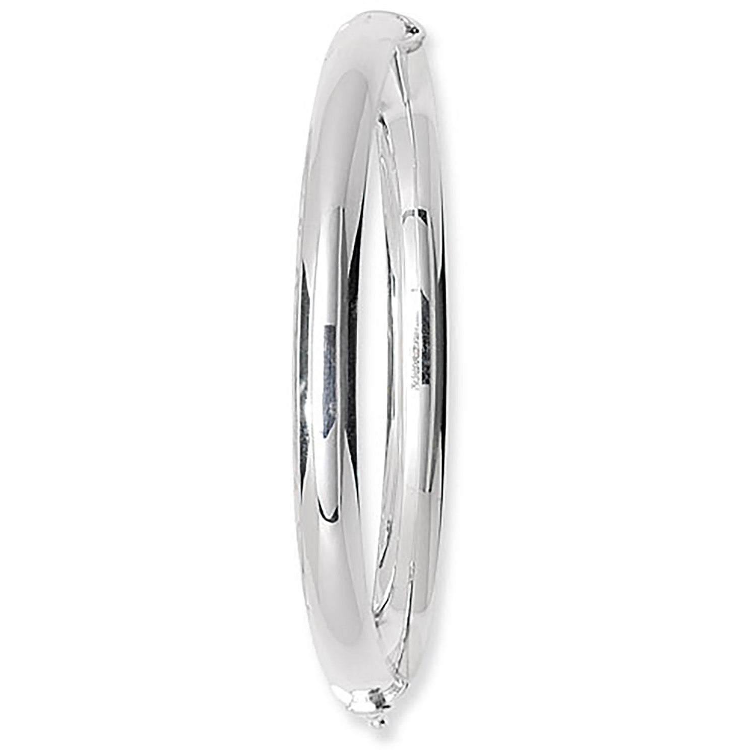 SILVER D SHAPE PLAIN HINGED BANGLE