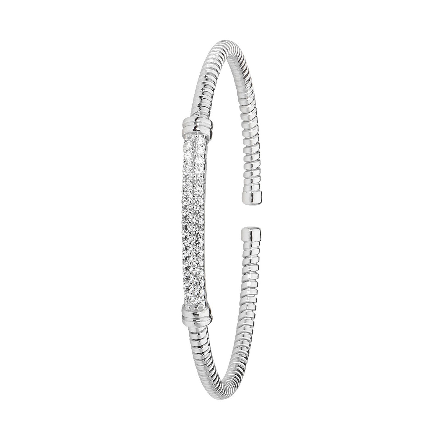 SILVER RHODIUM PLATED CZ BANGLE