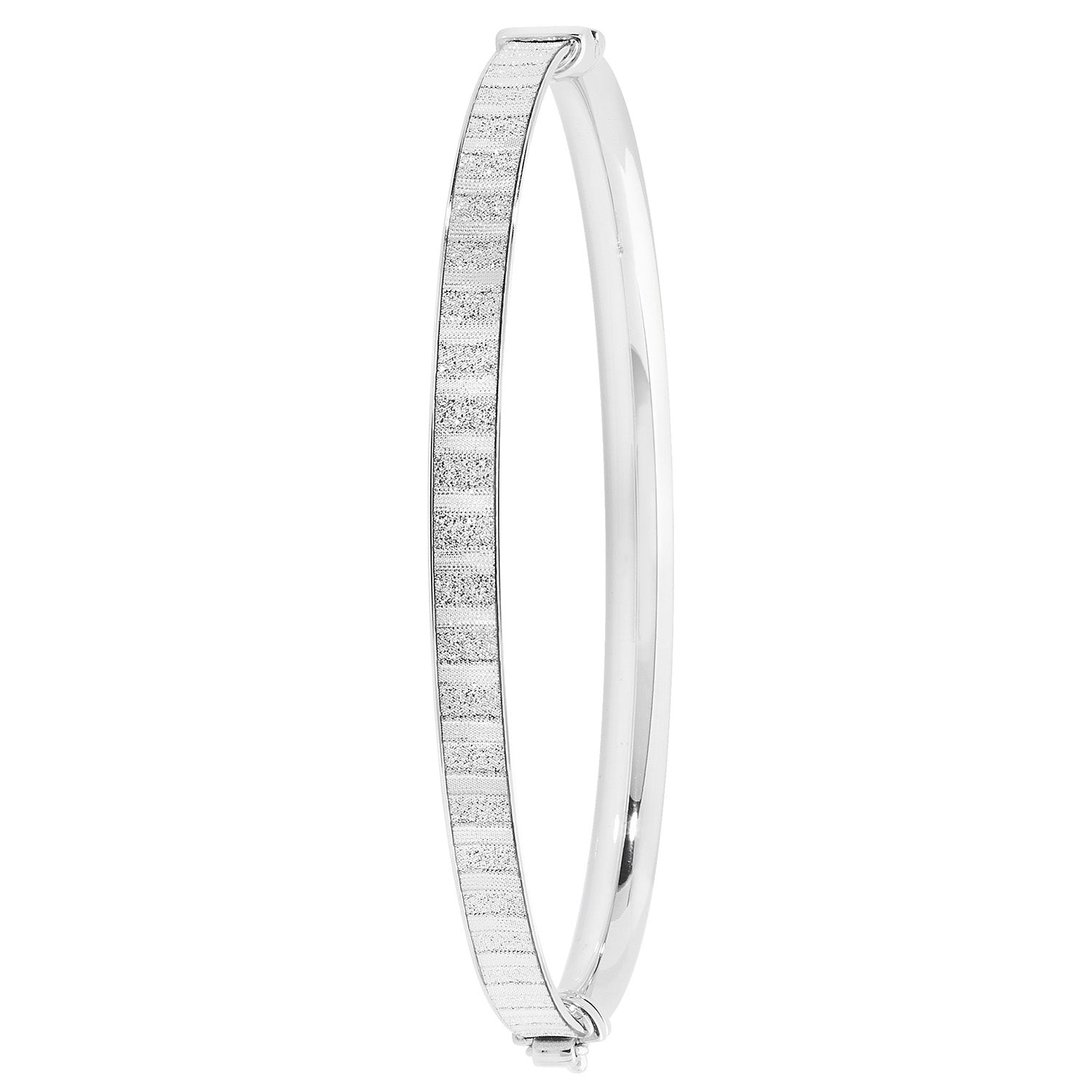SILVER MOONDUST HINGED BANGLE