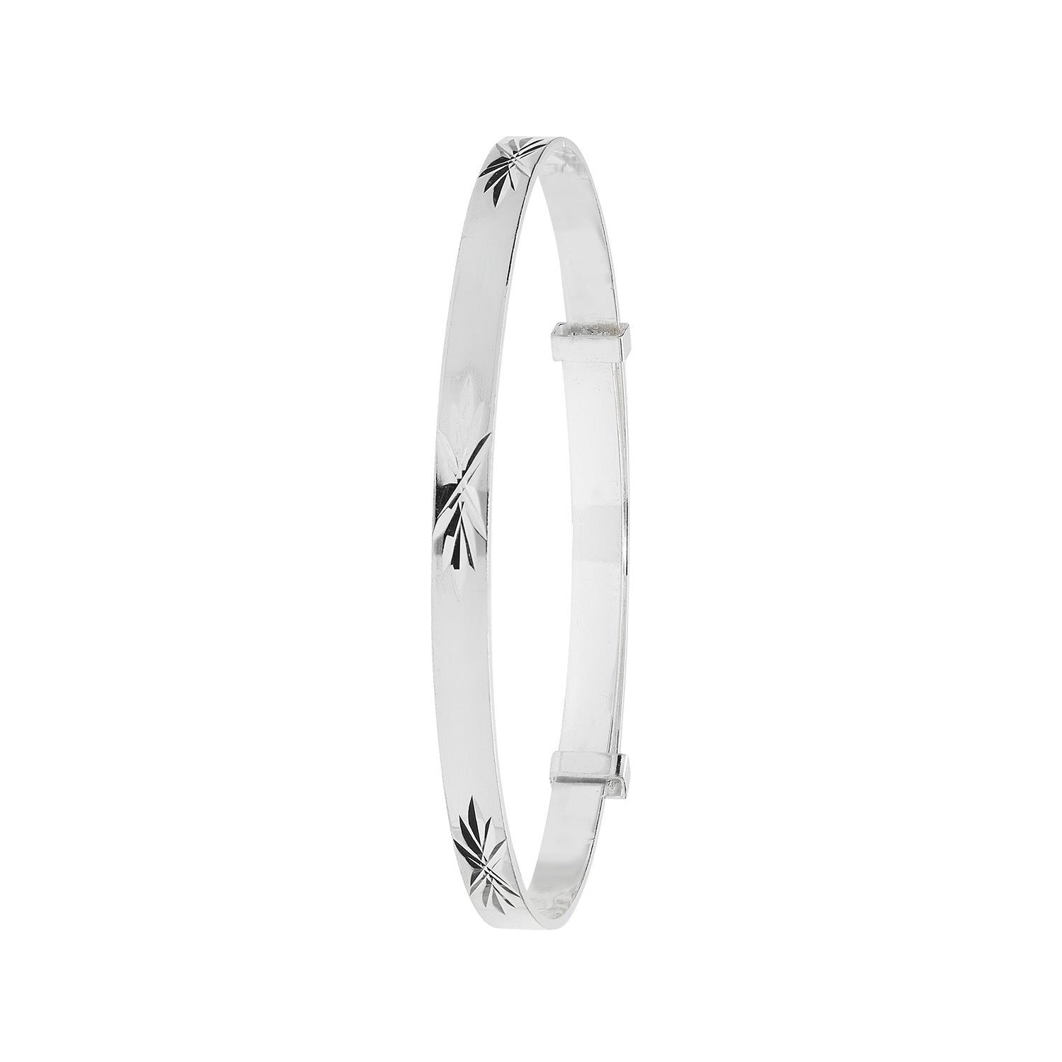 SILVER BABIES' DIMAOND CUT EXPANDABLE BANGLE