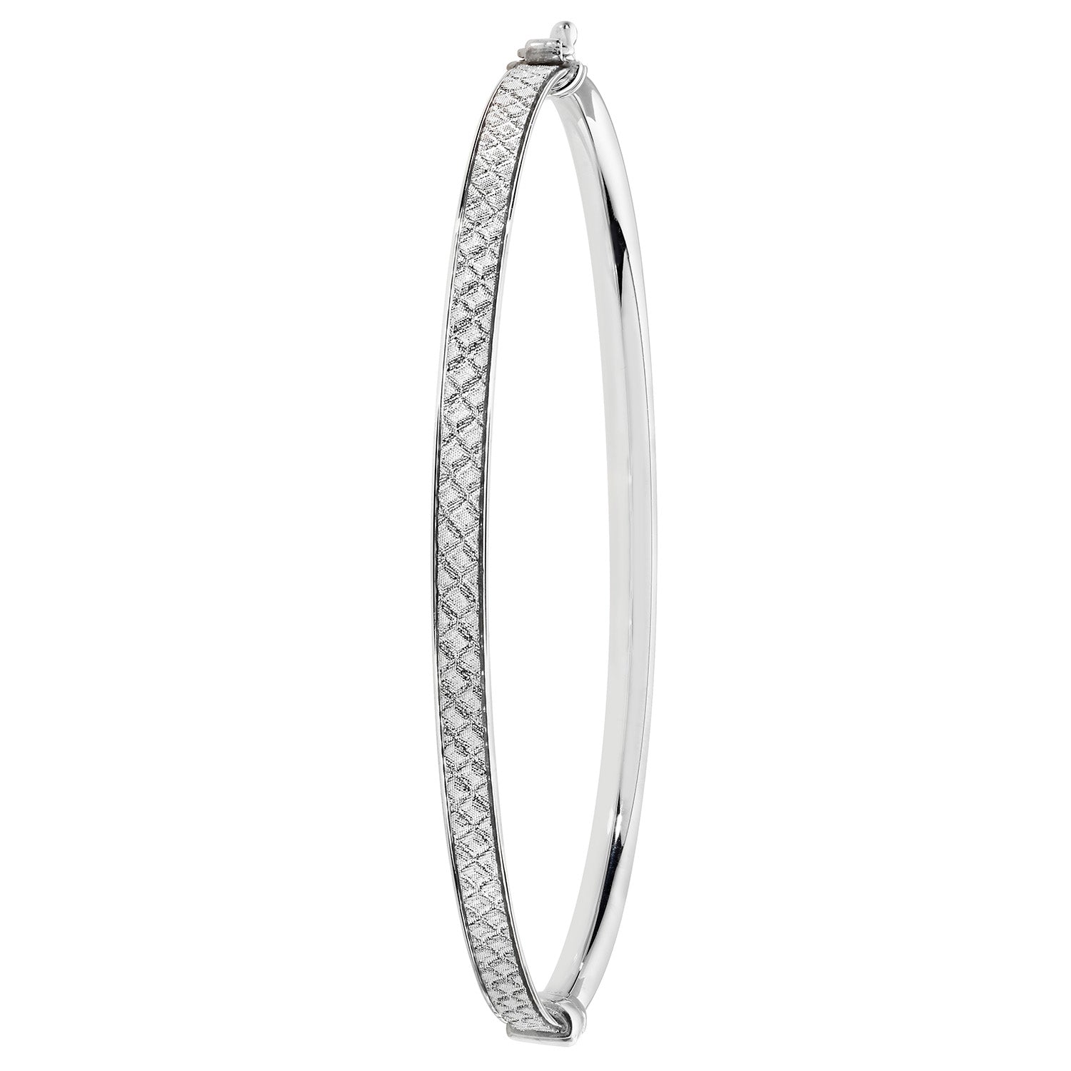 SILVER MOONDUST HINGED BANGLE