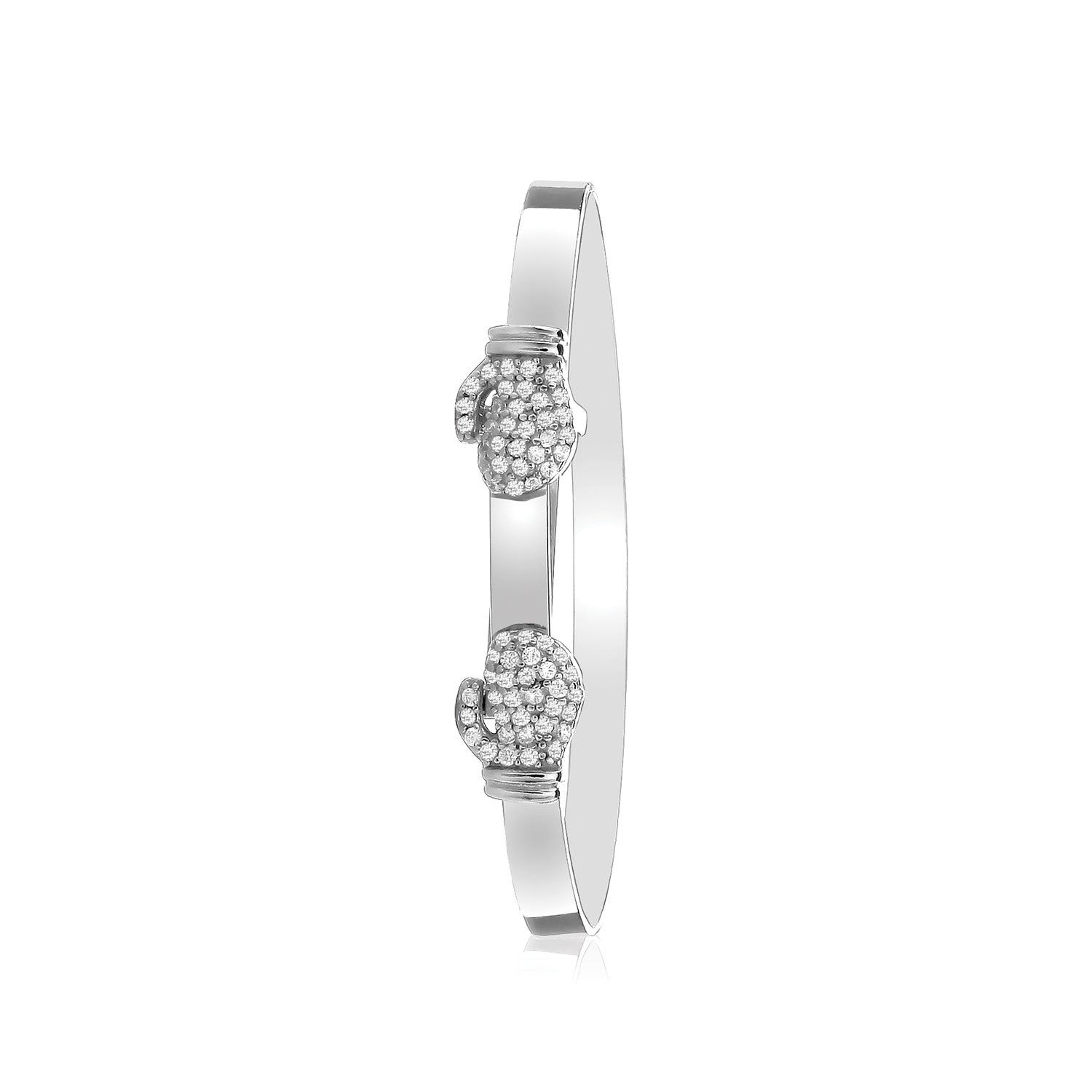SILVER CZ BOXING GLOVE BABY BANGLE