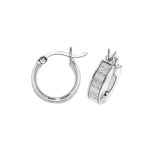SILVER 10MM MOONDUST HOOP EARRINGS