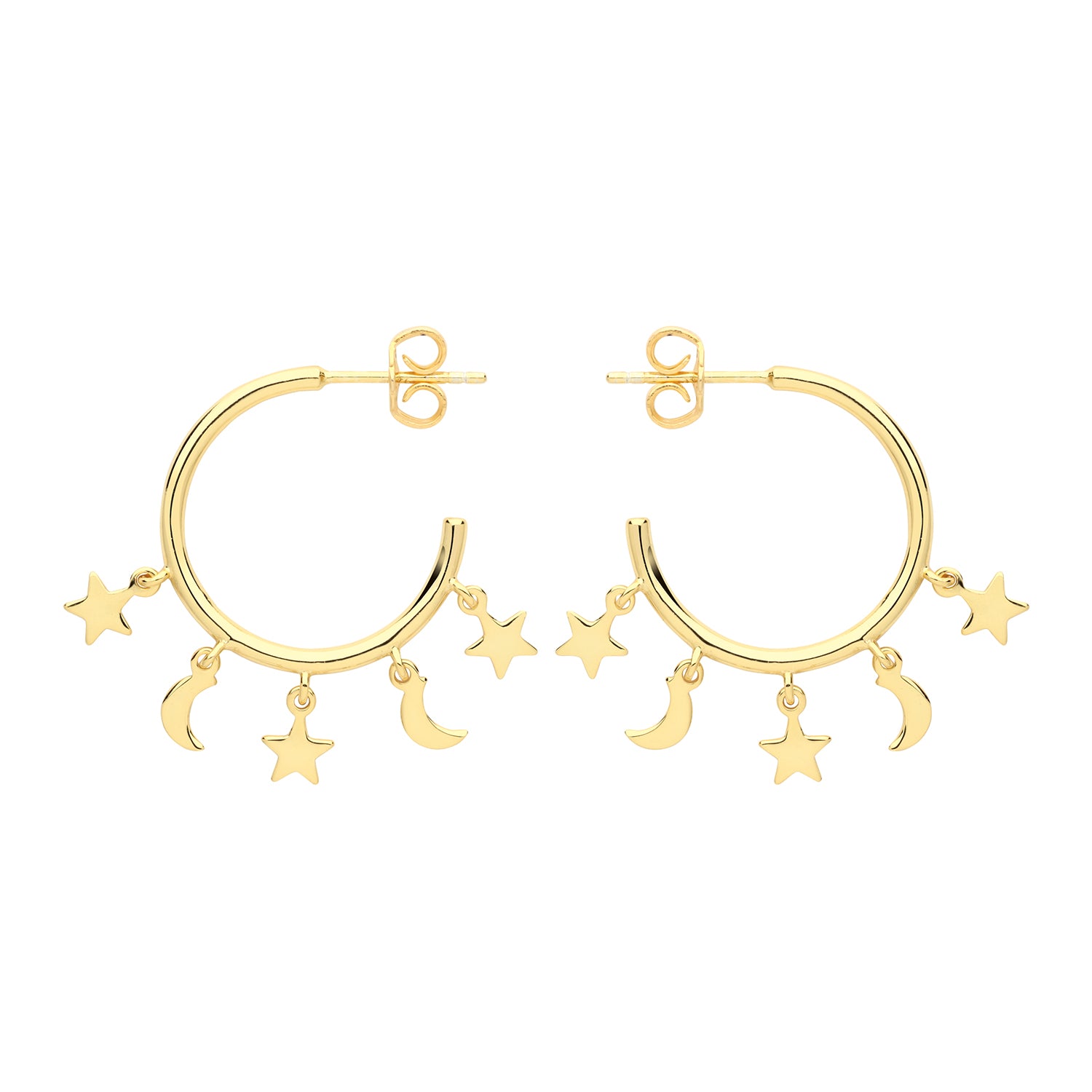 SILVER YEL GOLD PLATED EARRINGS