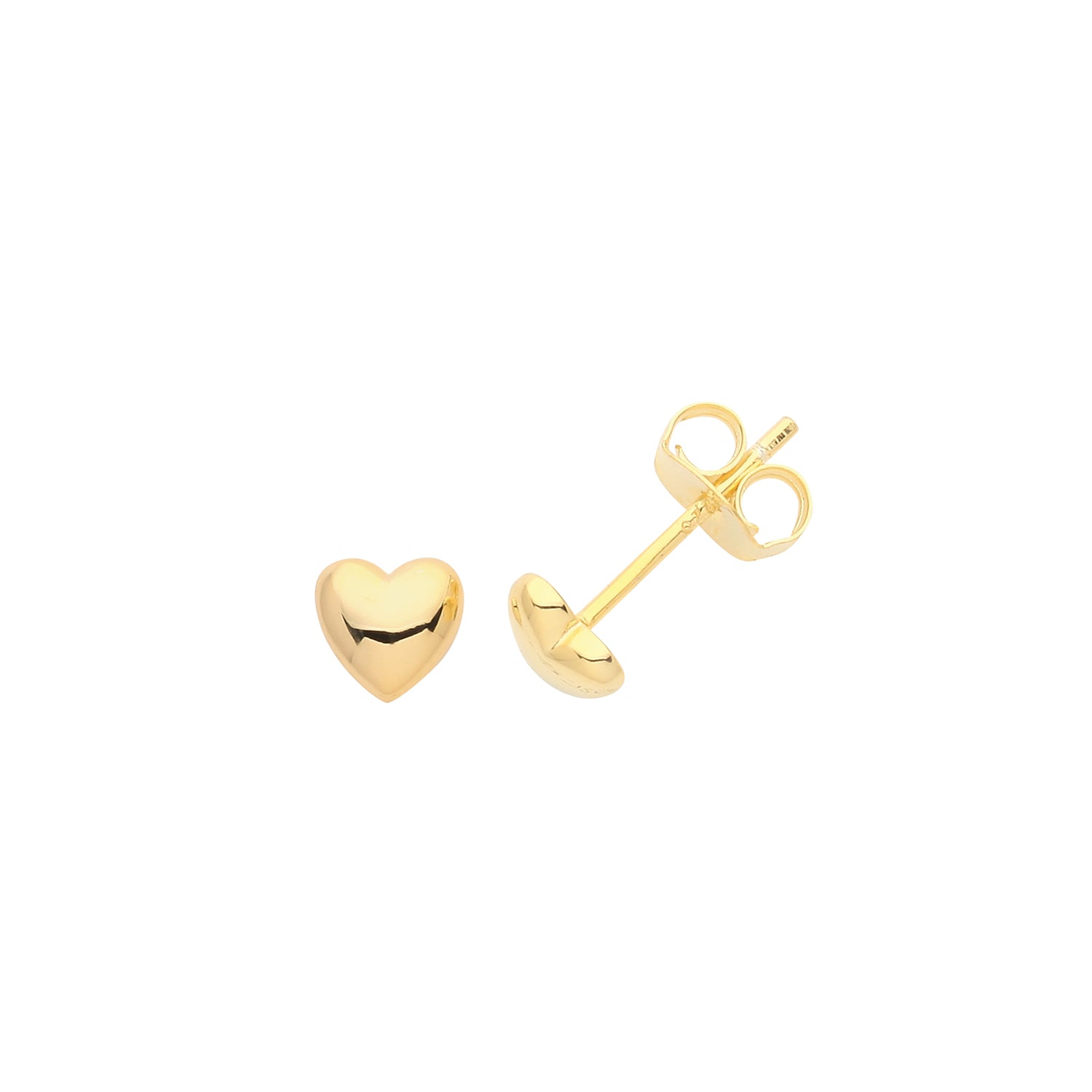 SILVER GOLD PLATED HEART STUDS