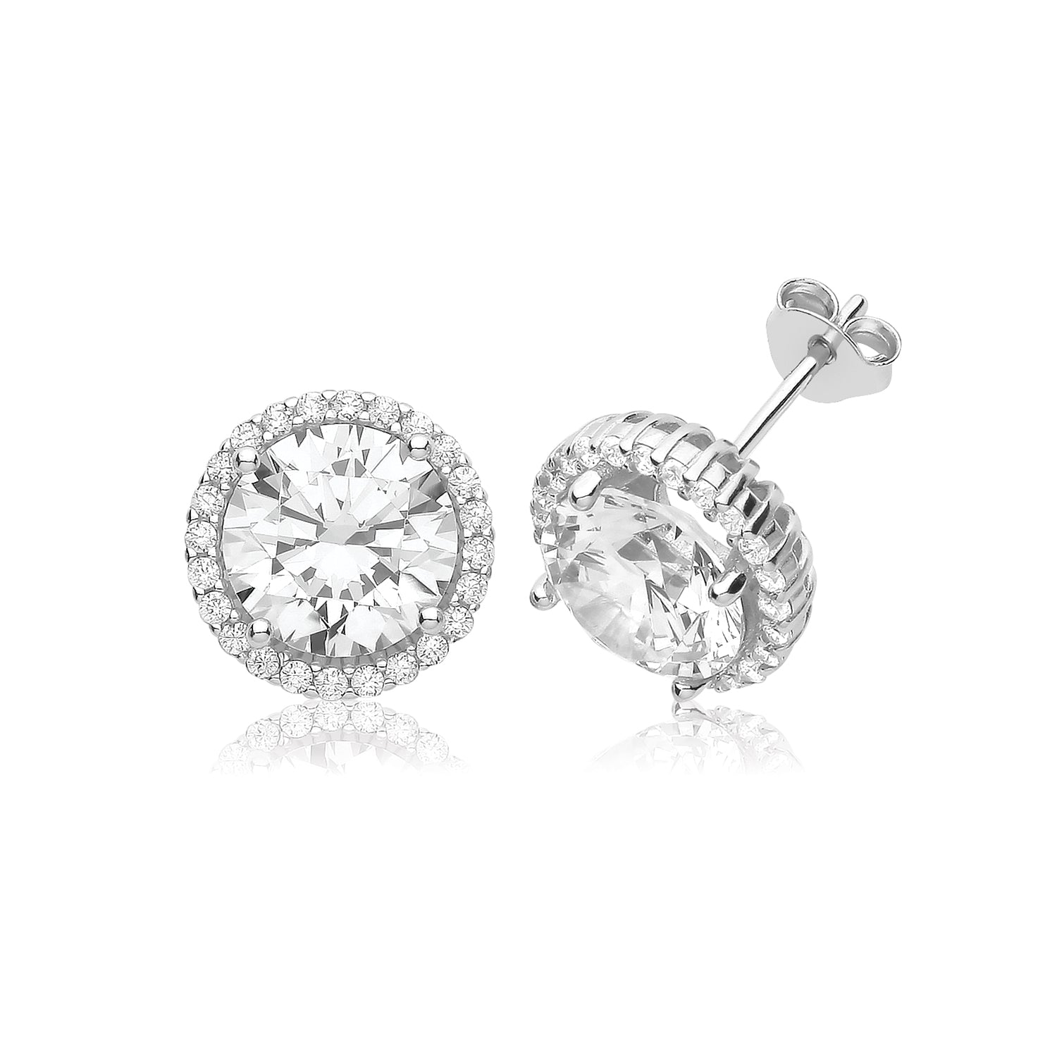 SIVER CZ HELO CLUSTER STUDS