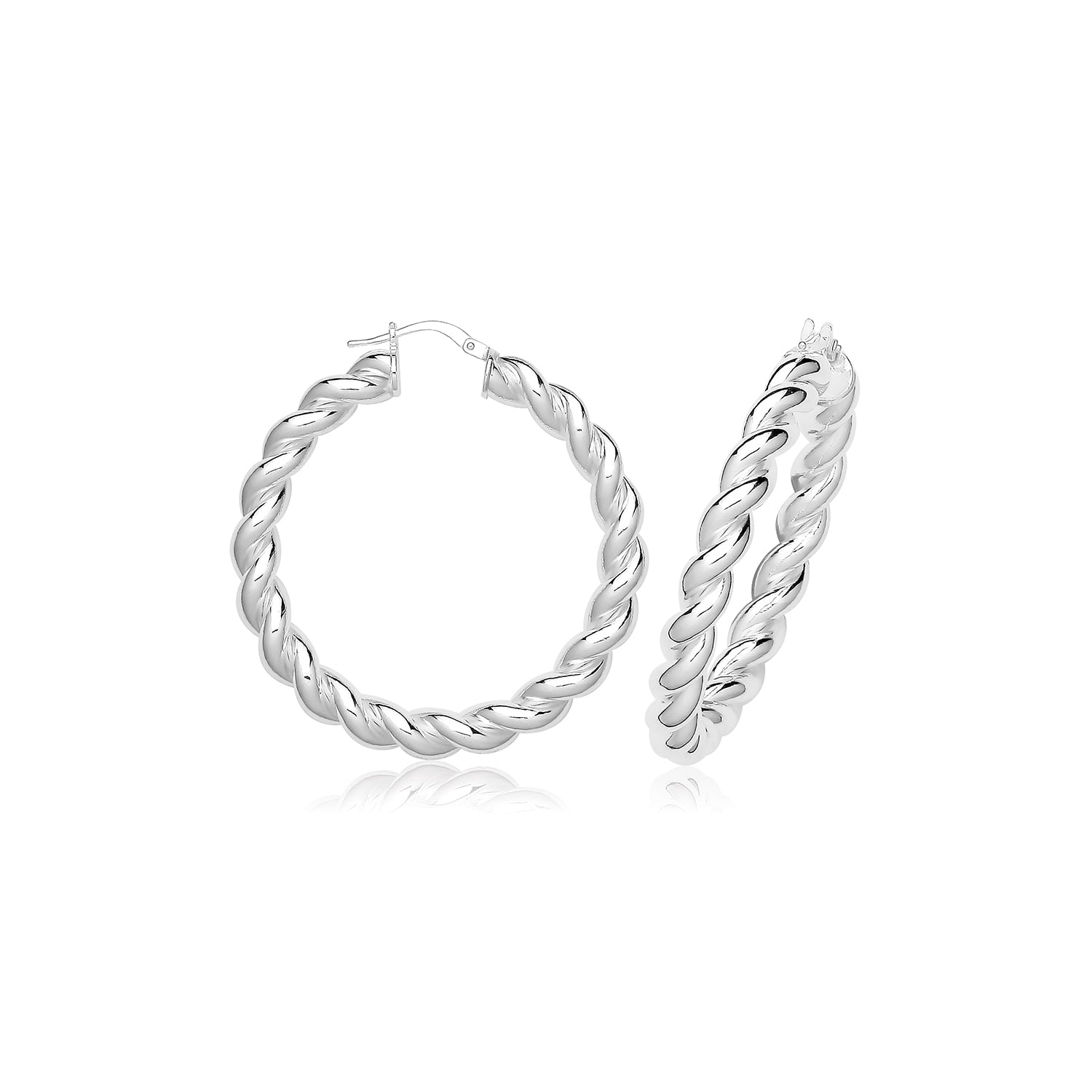 SILVER 15MM TWISTED HOOPS