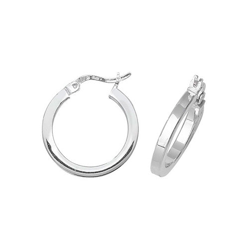 SILVER 15MM PLAIN HOOP EARRINGS