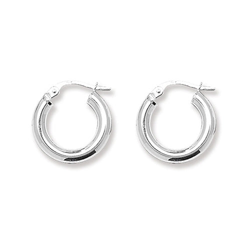 SILVER 10MM PLAIN HOOP EARRINGS