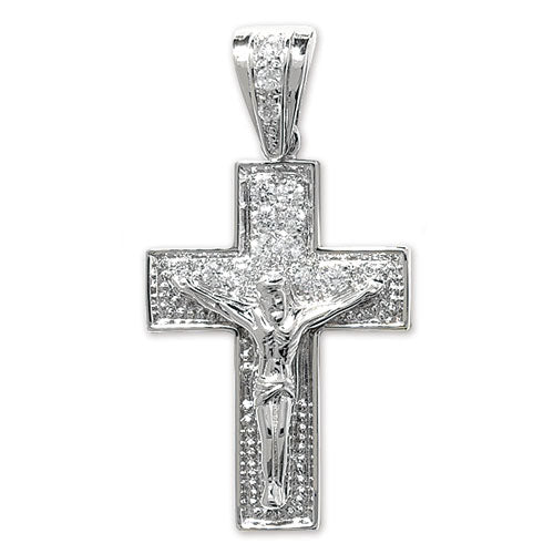 SILVER CZ CRUCIFIX PENDANT