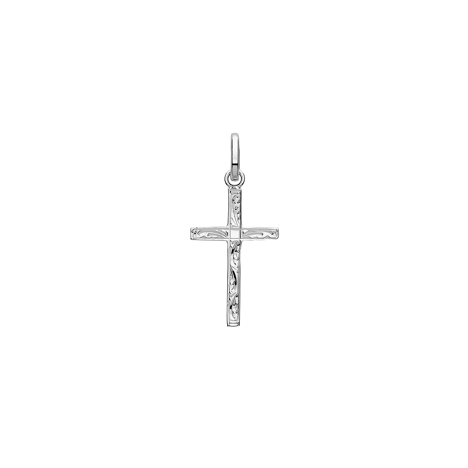 SILVER SOLID CROSS H ENGRAVED