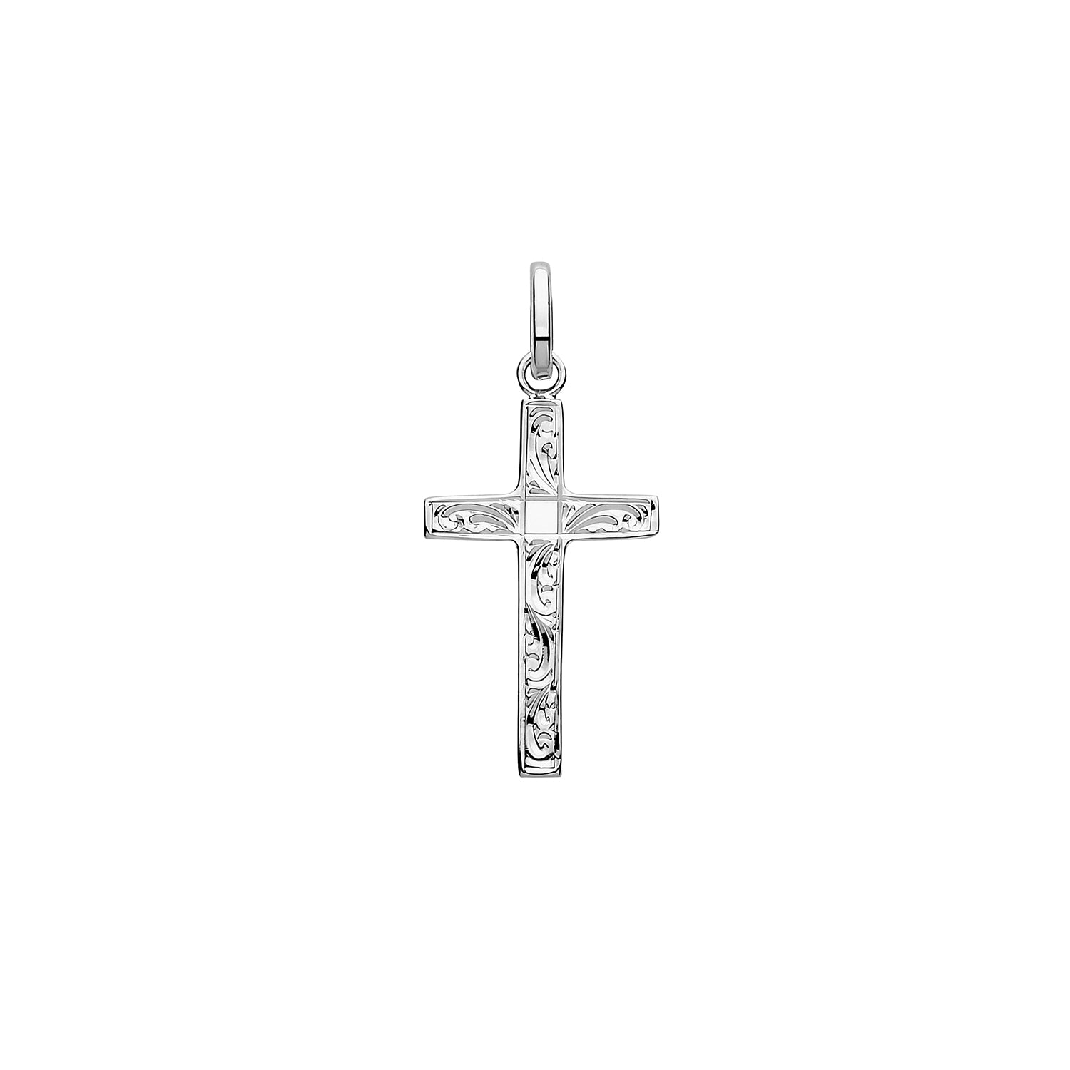 SILVER SOLID CROSS H ENGRAVED