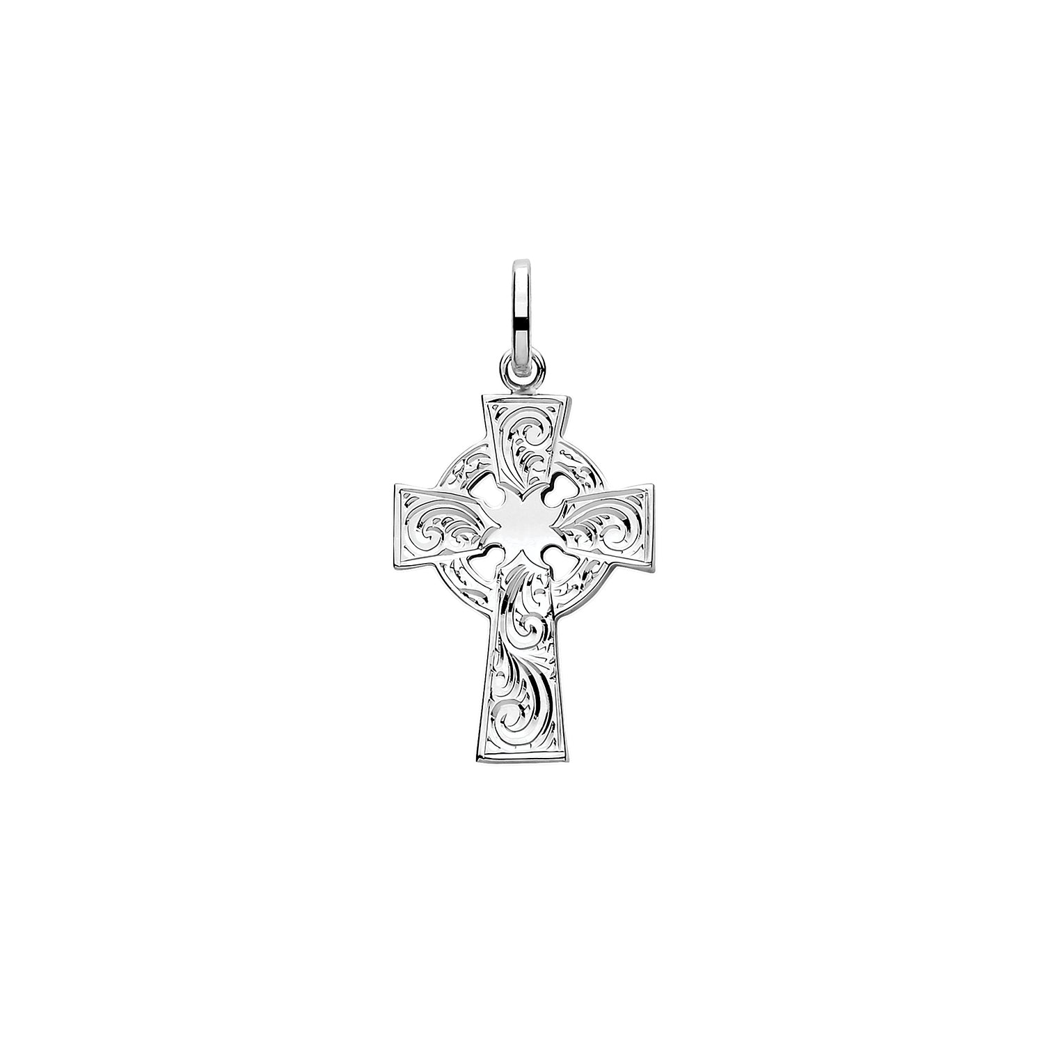 SILVER SOLID CROSS H ENGRAVED