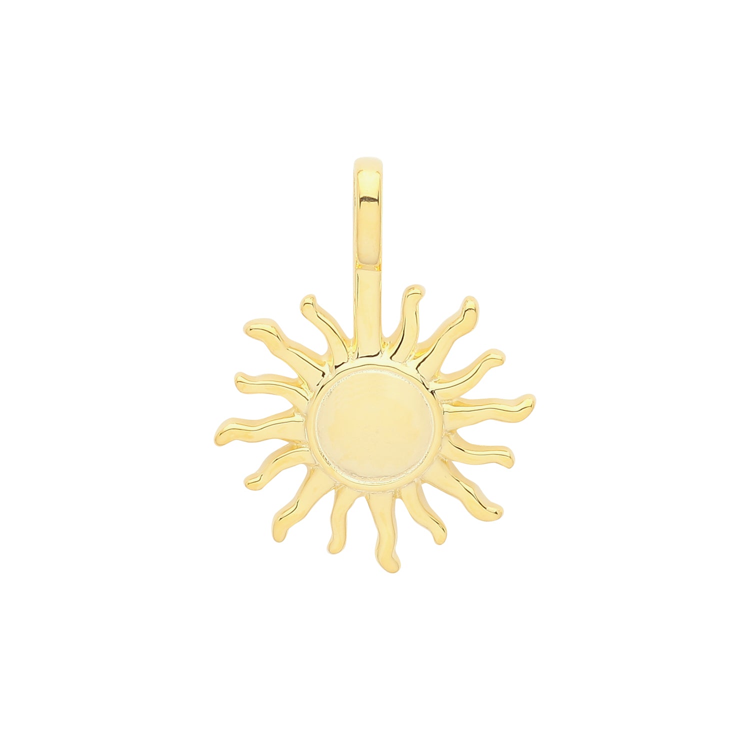 SILVER YELLOW GOLD PLATED SUN PENDANT
