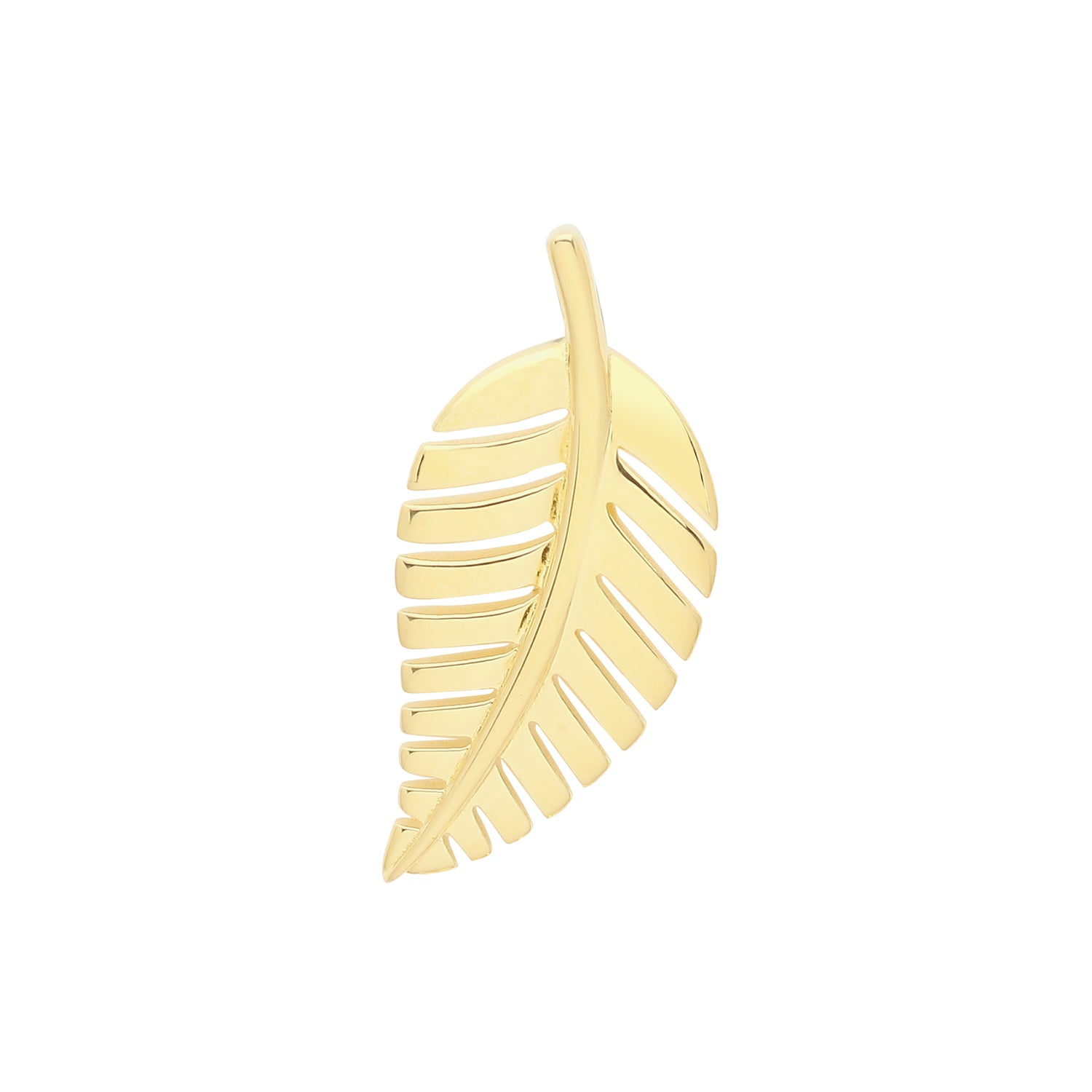 SILVER YELLOW GOLD PLATED LEAF PENDANT